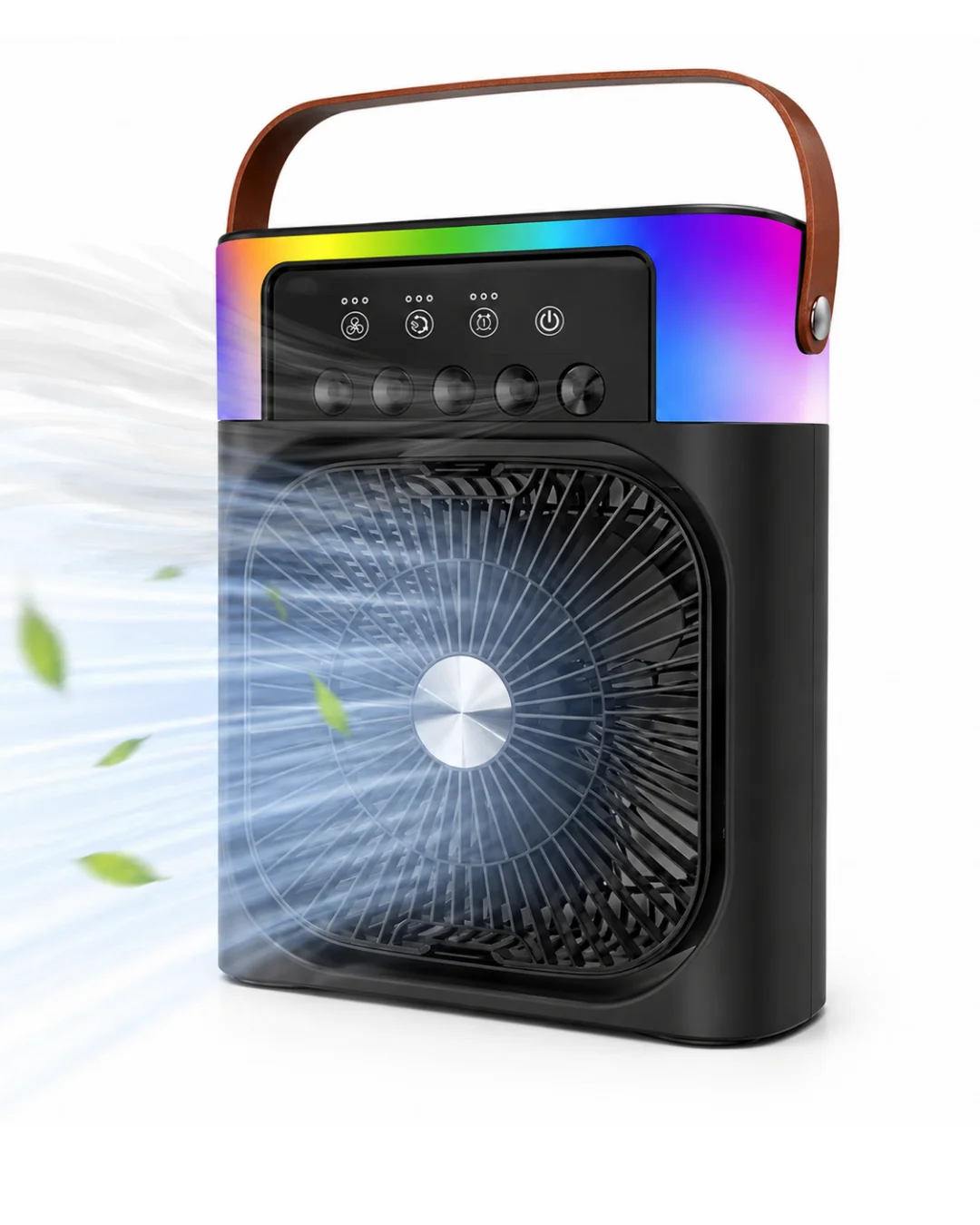 RGB Işıklı Buharlı Masaüstü Fan Sessiz Çalışan USB Şarjlı Taşınabilir Fan