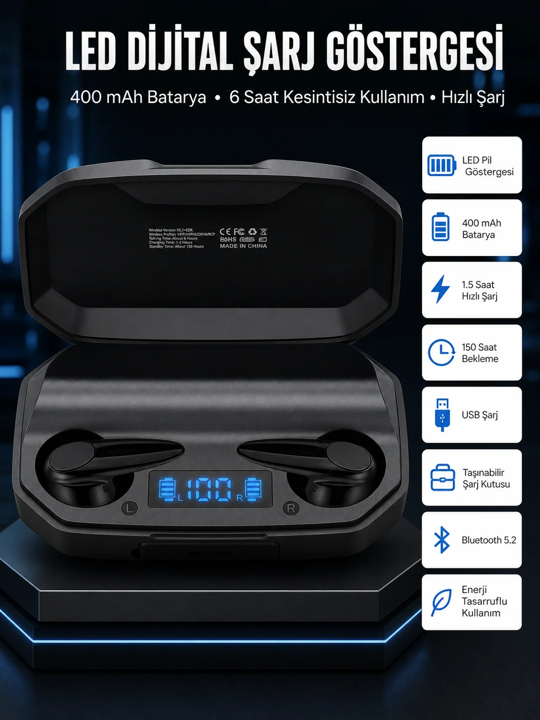 Rgb Işıklı Çift Mikrofonlu Siyah Profesyonel Oyuncu Kulaklığı Kablosuz Kulakiçi Rgb Işıklı Çift Mikrofonlu Siyah Profesyonel Oyuncu Kulaklığı Kablosuz Kulakiçi