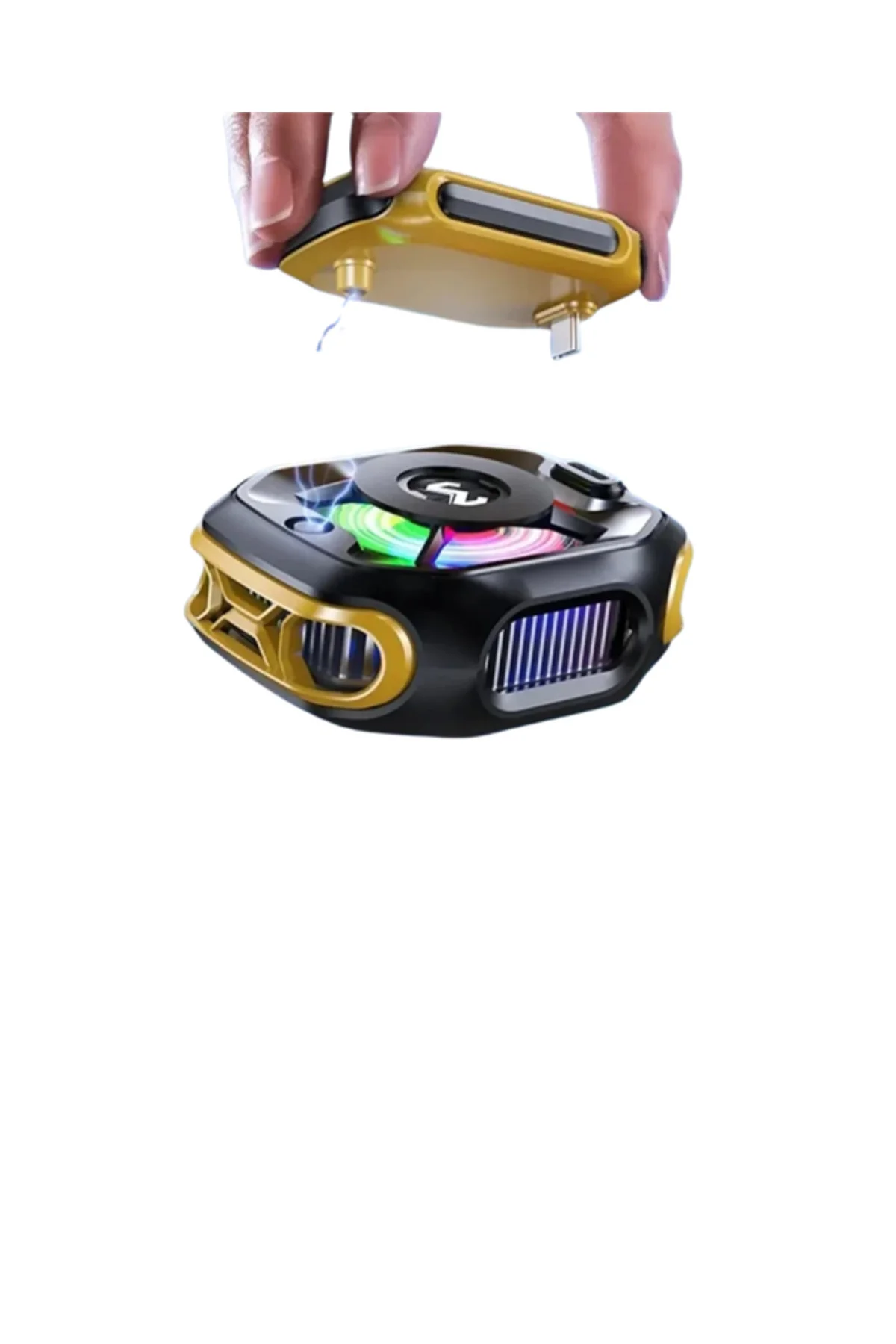 RGB Işıklı Girdap Fanlı Mobil Soğutucu | Manyetik Montaj | Type-C