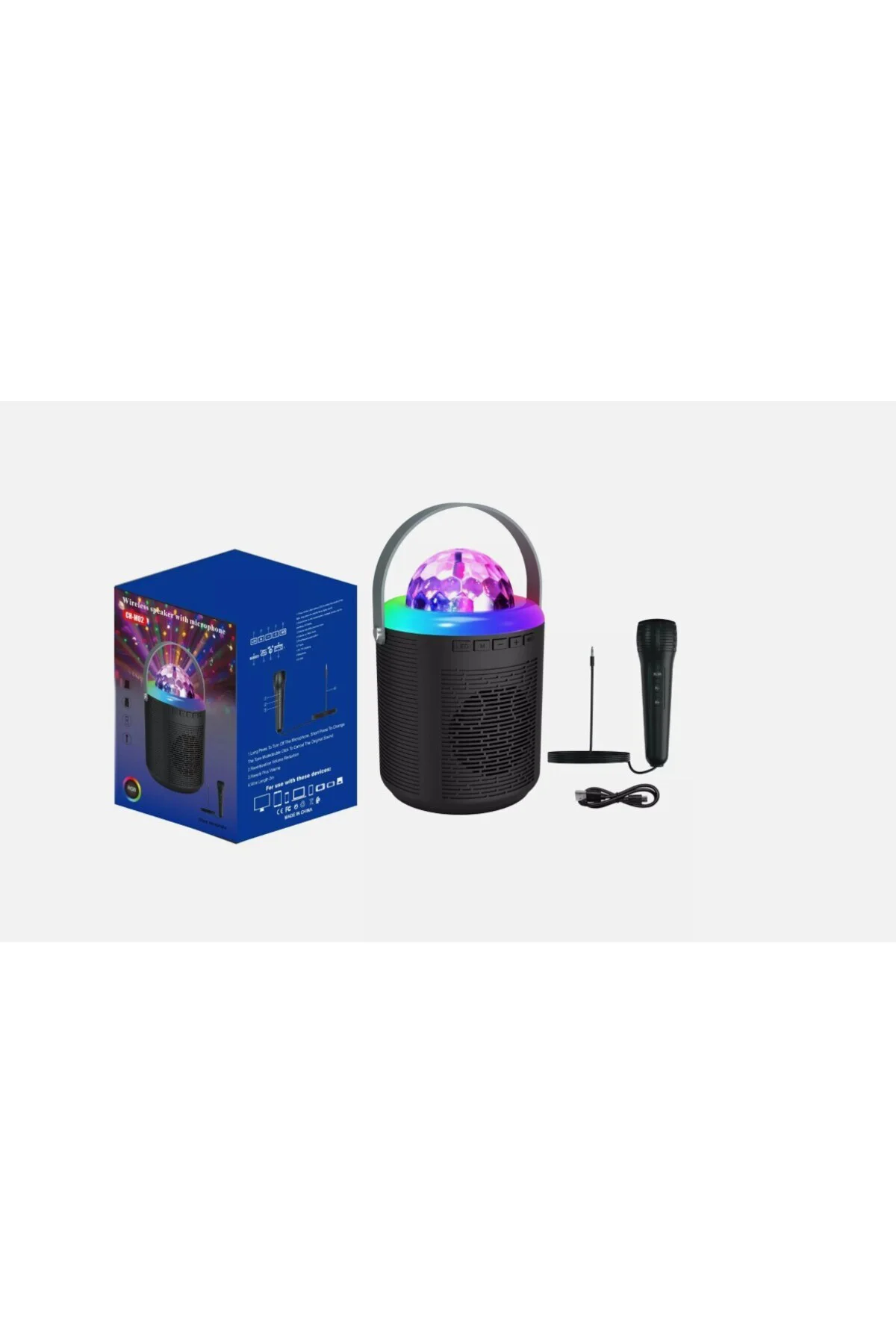 RGB Işıklı Kablosuz Hoparlör & Mikrofon ???? Taşınabilir, Şarjlı,