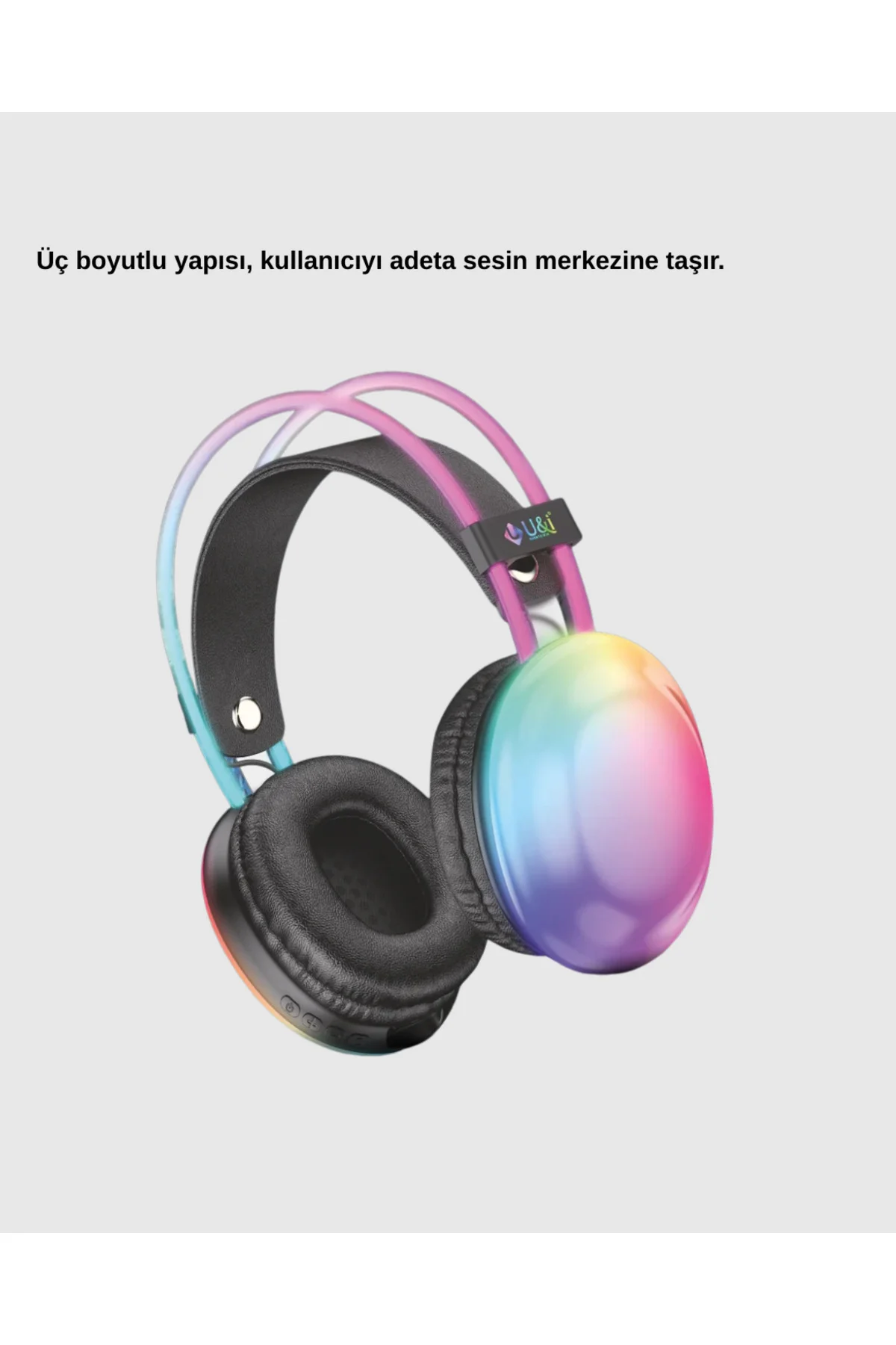 RGB Işıklı Kablosuz Kulaklık Bluetooth 5.3 800mAh Ergonomik IPX4 