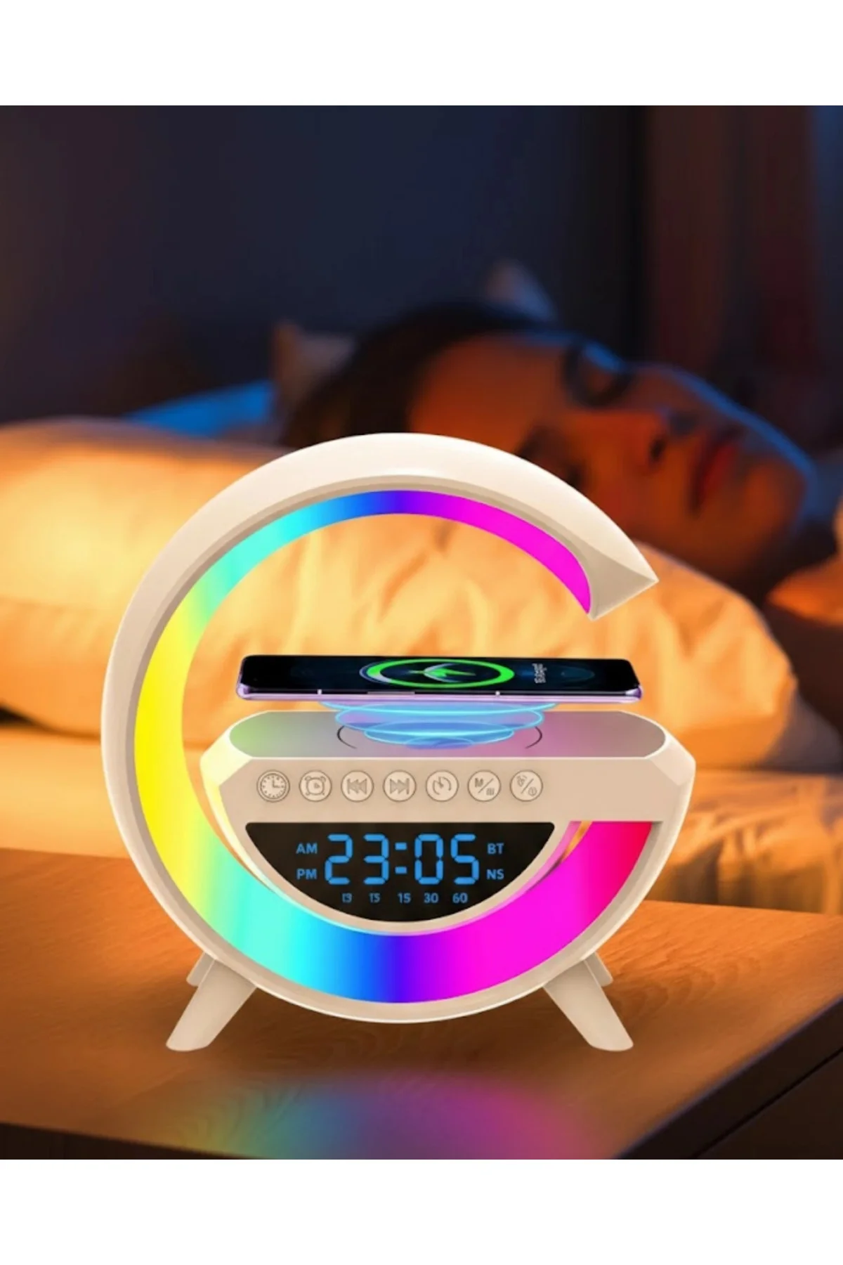 RGB Işıklı Kablosuz Hoparlör Bluetooth USB FM TF Kart Destekli