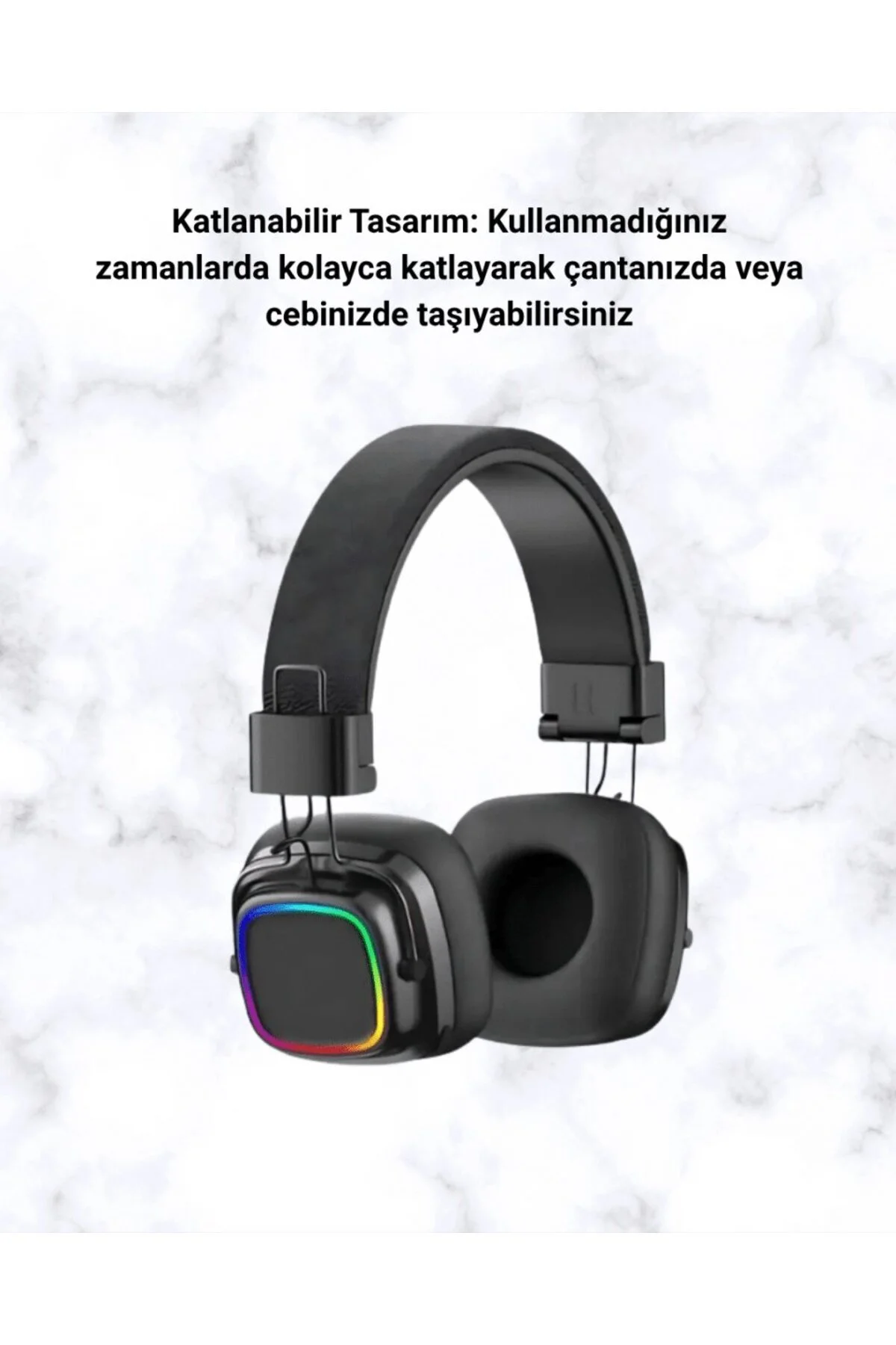 Rgb Işıklı Katlanabilir Bluetooth 5.3 Kulak Üstü Kulaklık
