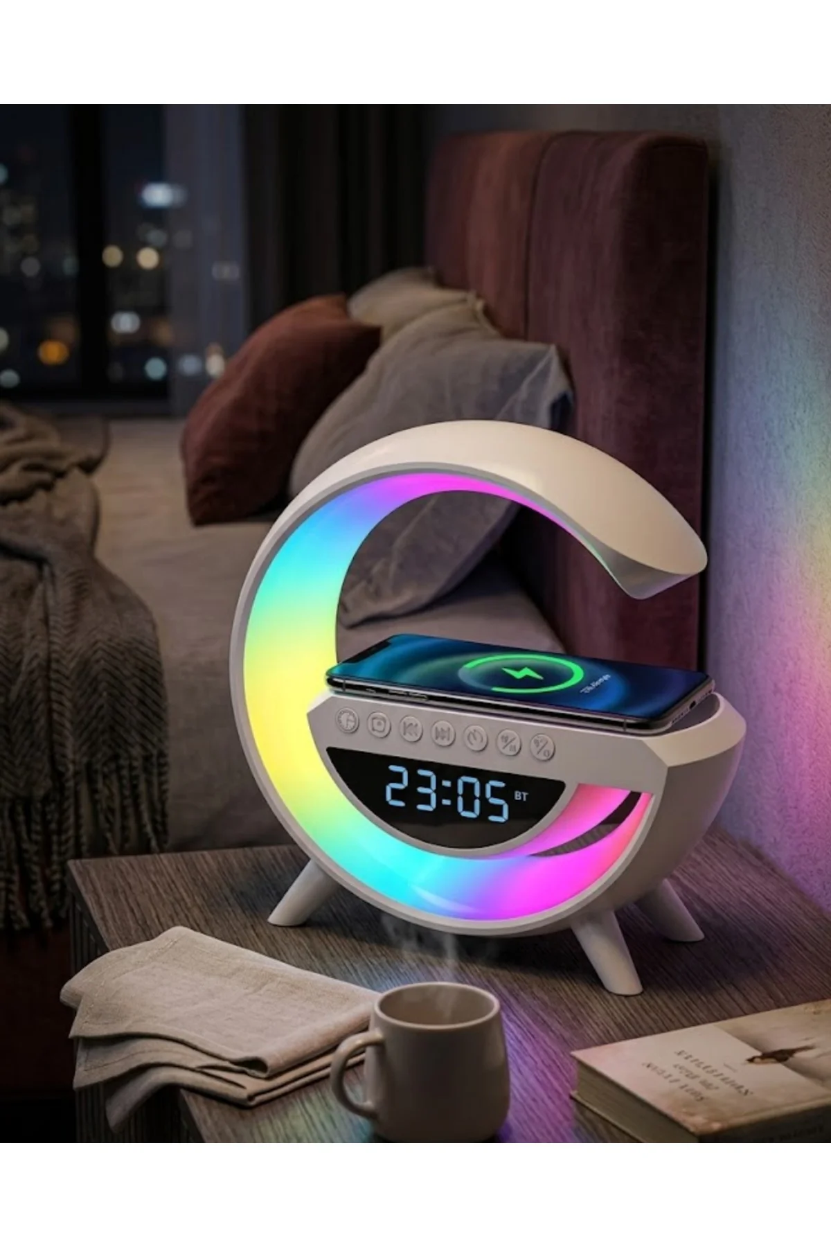 Rgb Işıklı Lı Hoparlör Saat Ve Alarm Özellikli