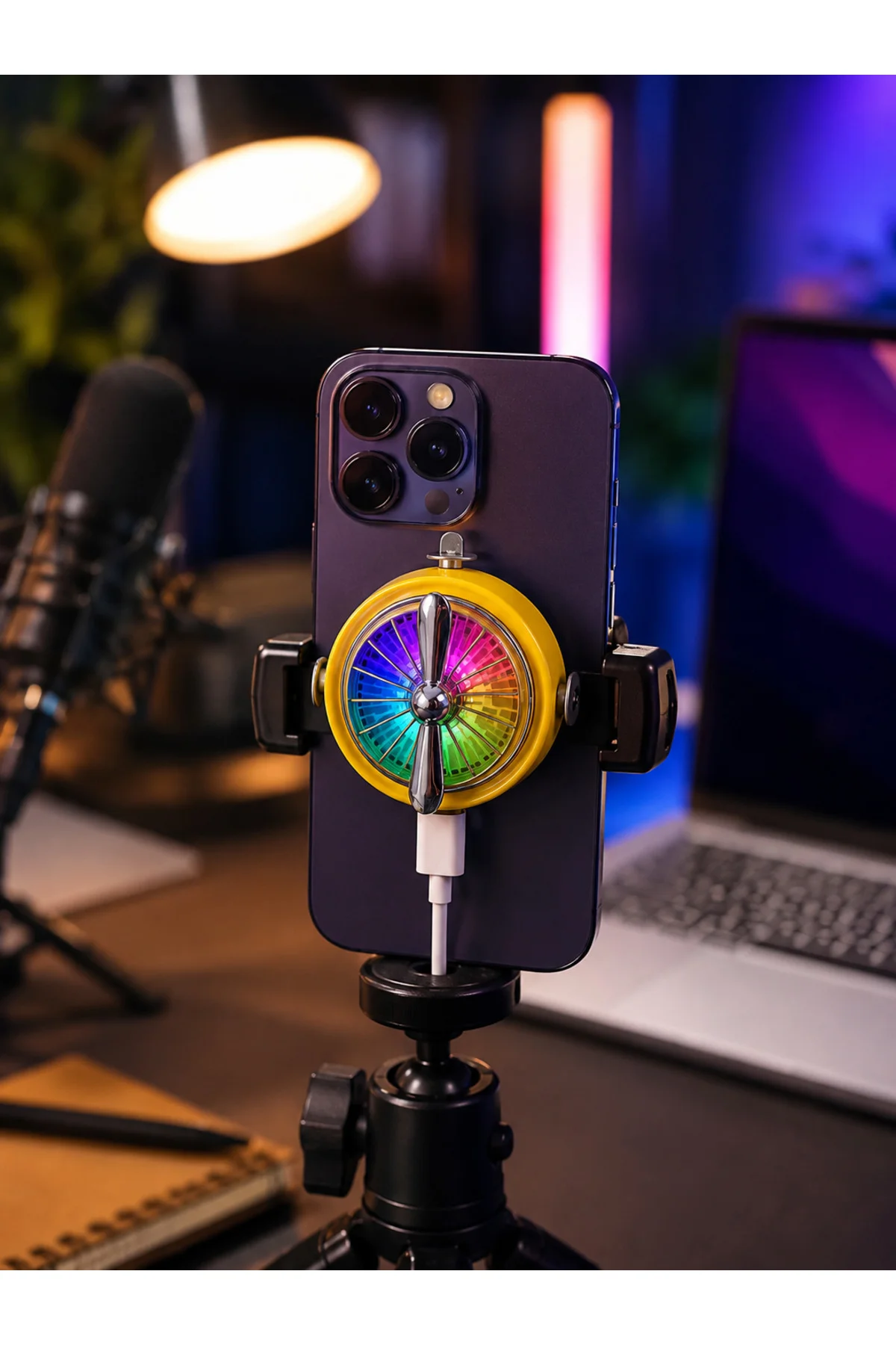 RGB Işıklı Manyetik Telefon Oyun Soğutucu Fan