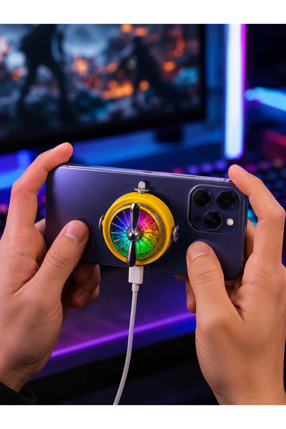 RGB Işıklı Manyetik Telefon Oyun Soğutucu Fan