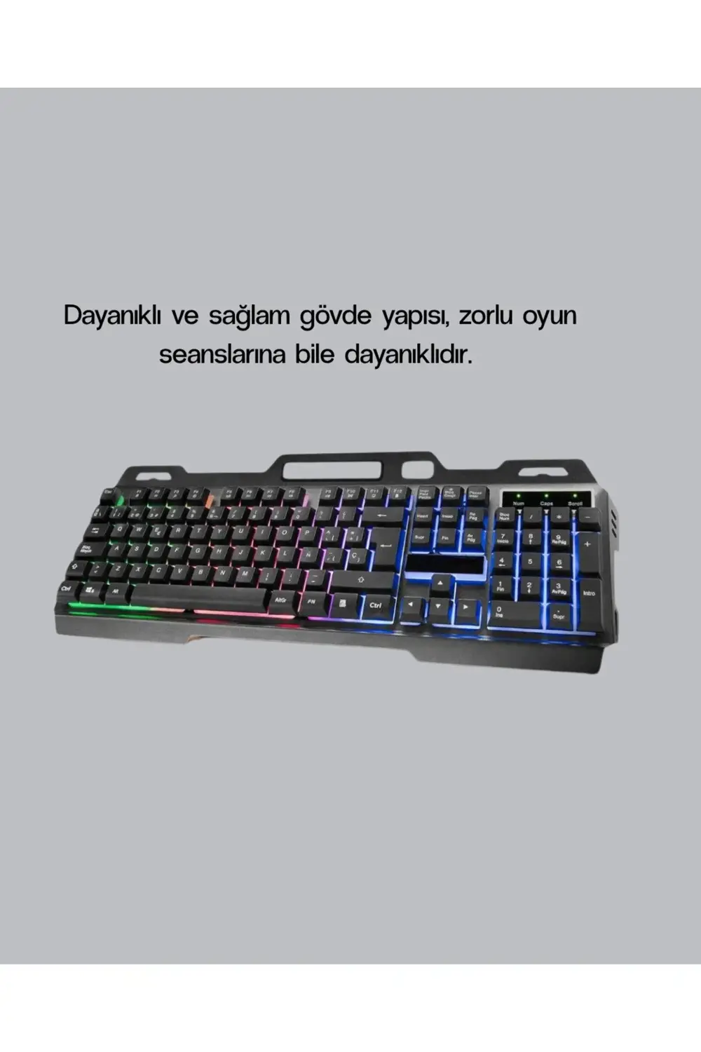 RGB Işıklı Oyuncu Klavye Mouse Seti – Türkçe Q, Ayarlanabilir DPI