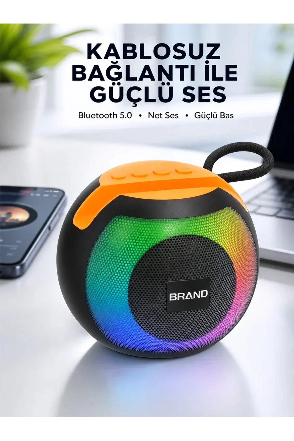 RGB Işıklı Taşınabilir Kablosuz Bluetooth Hoparlör Yeni Nesil RGB Işıklı Taşınabilir Kablosuz Bluetooth Hoparlör Yeni Nesil