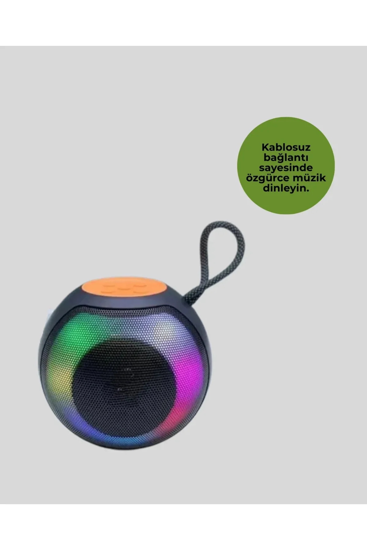 RGB Işıklı Taşınabilir Kablosuz Bluetooth Hoparlör Yeni Nesil RGB Işıklı Taşınabilir Kablosuz Bluetooth Hoparlör Yeni Nesil - Görsel 4