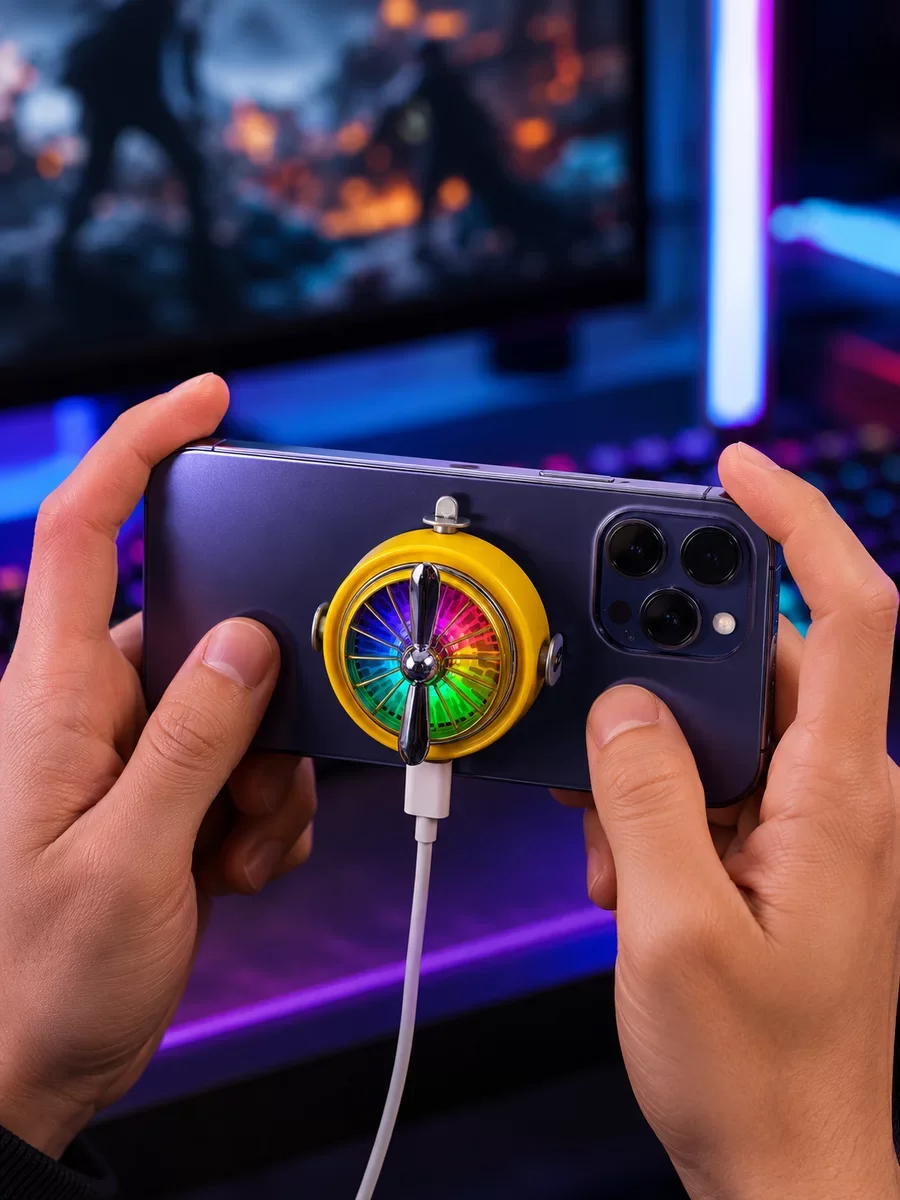 RGB Işıklı Telefon Soğutucu - Mobil Oyuncular İçin Sessiz ve Soğutucu Çözüm