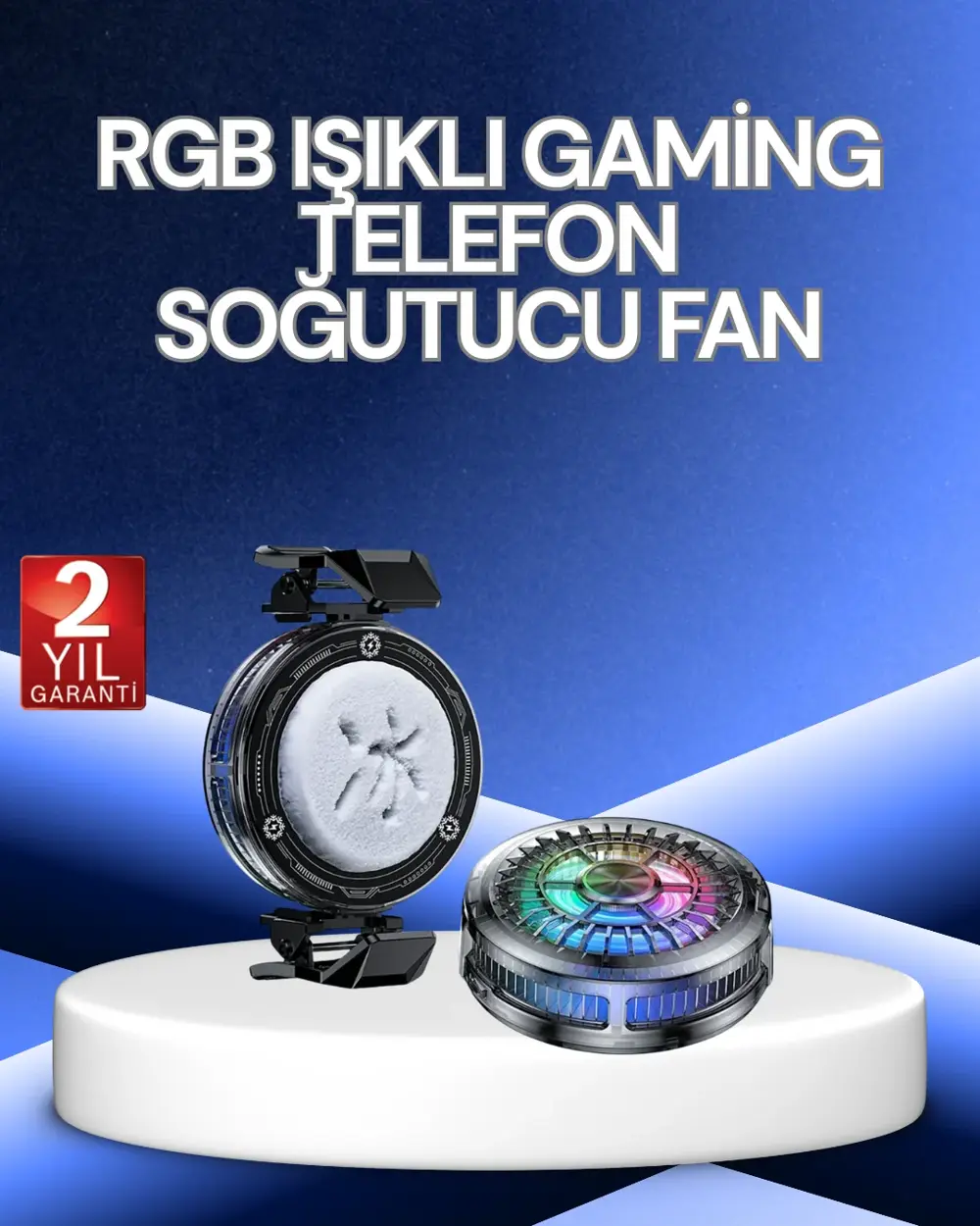 RGB Işıklı Telefon Soğutucu Fan Gaming Cooler Süper Hızlı Soğutma