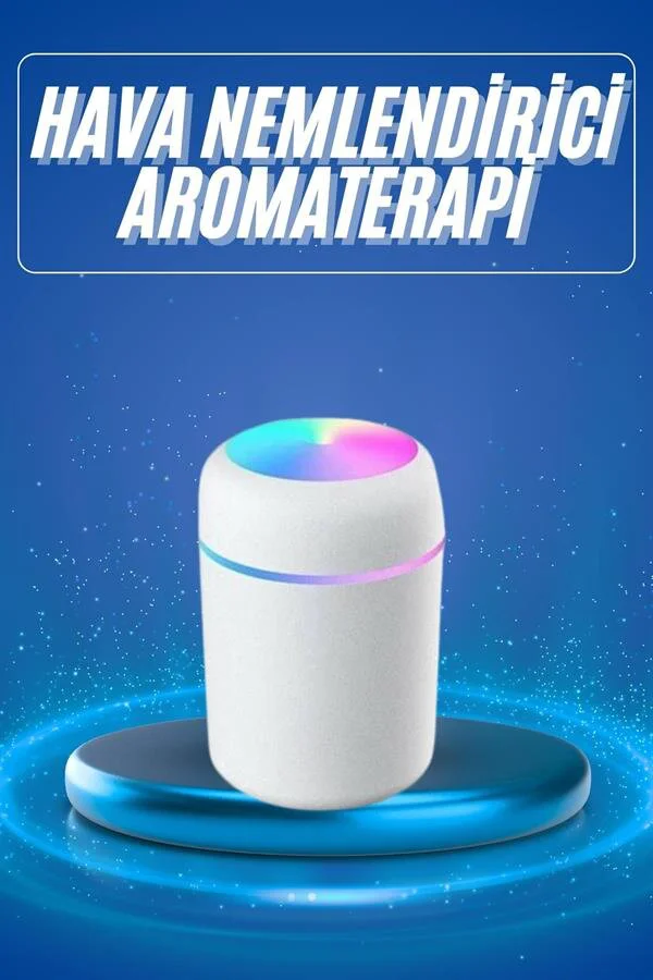 RGB Işıklı Ultrasonik Hava Nemlendirici - Akıllı Buhar Makinesi ve Gece Lambası