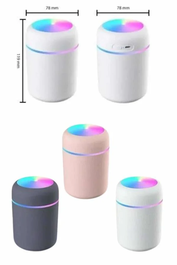 RGB Işıklı Ultrasonik Hava Nemlendirici - Akıllı Buhar Makinesi ve Gece Lambası