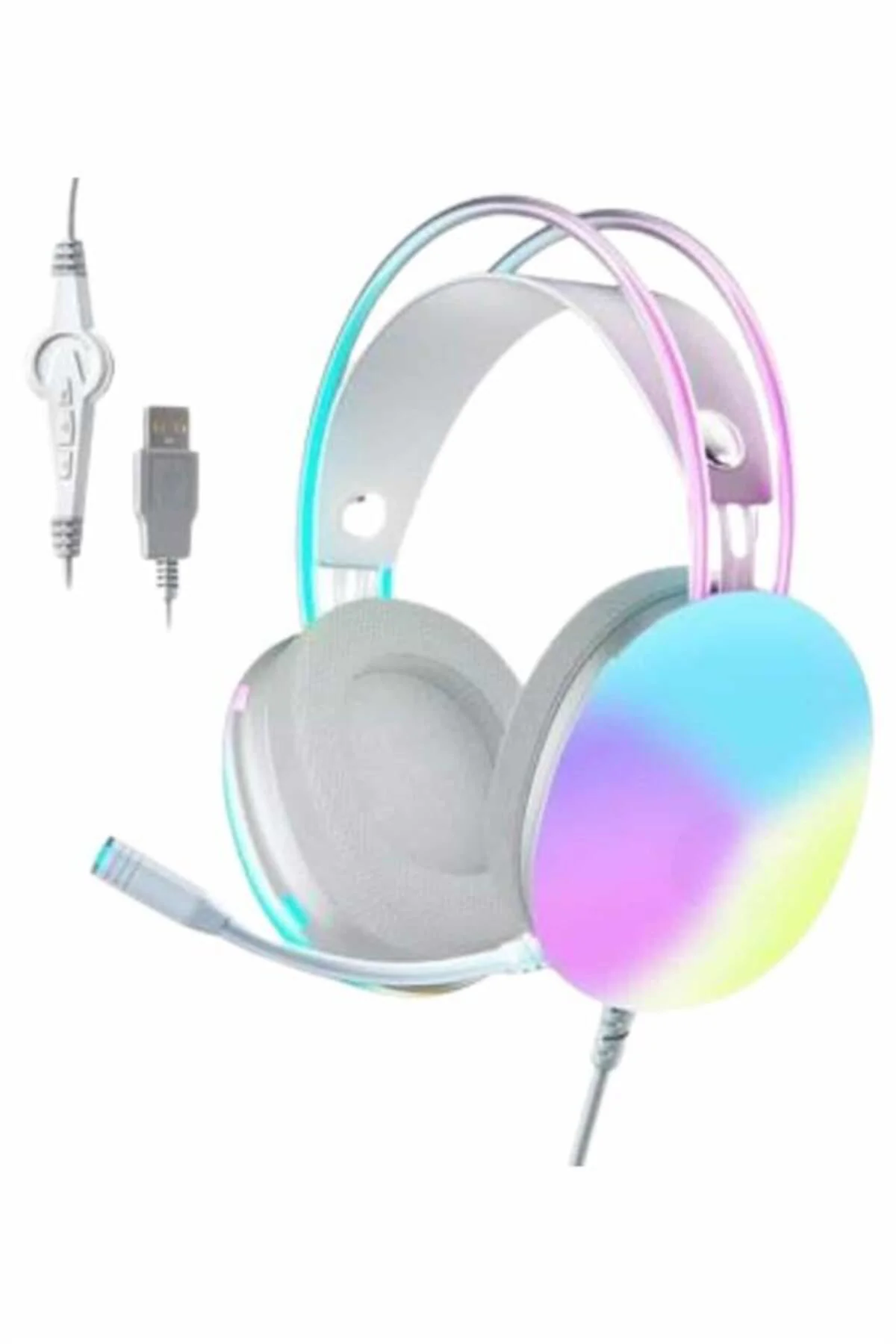 RGB Işıklı Yüksek Ses Kaliteli Kablosuz Kulak Üstü Bluetooth Kula