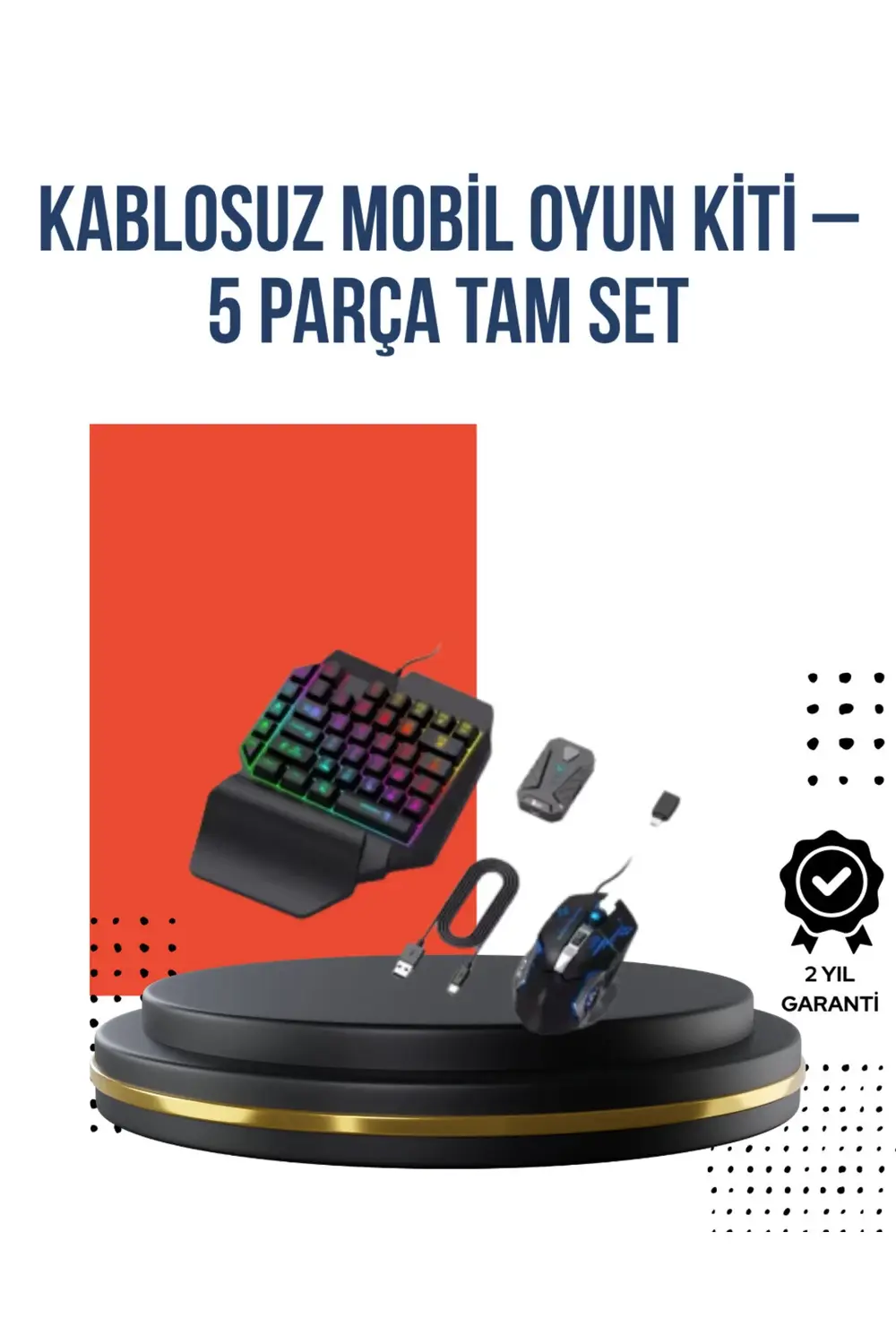 RGB Klavye + Mouse + Dönüştürücü Seti – Mobil Oyunlarda Üstün Kon