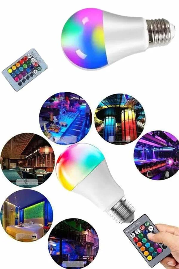 RGB Led Ampul - 10W E27 Ayarlanabilir Parlaklık 2000 Lümen