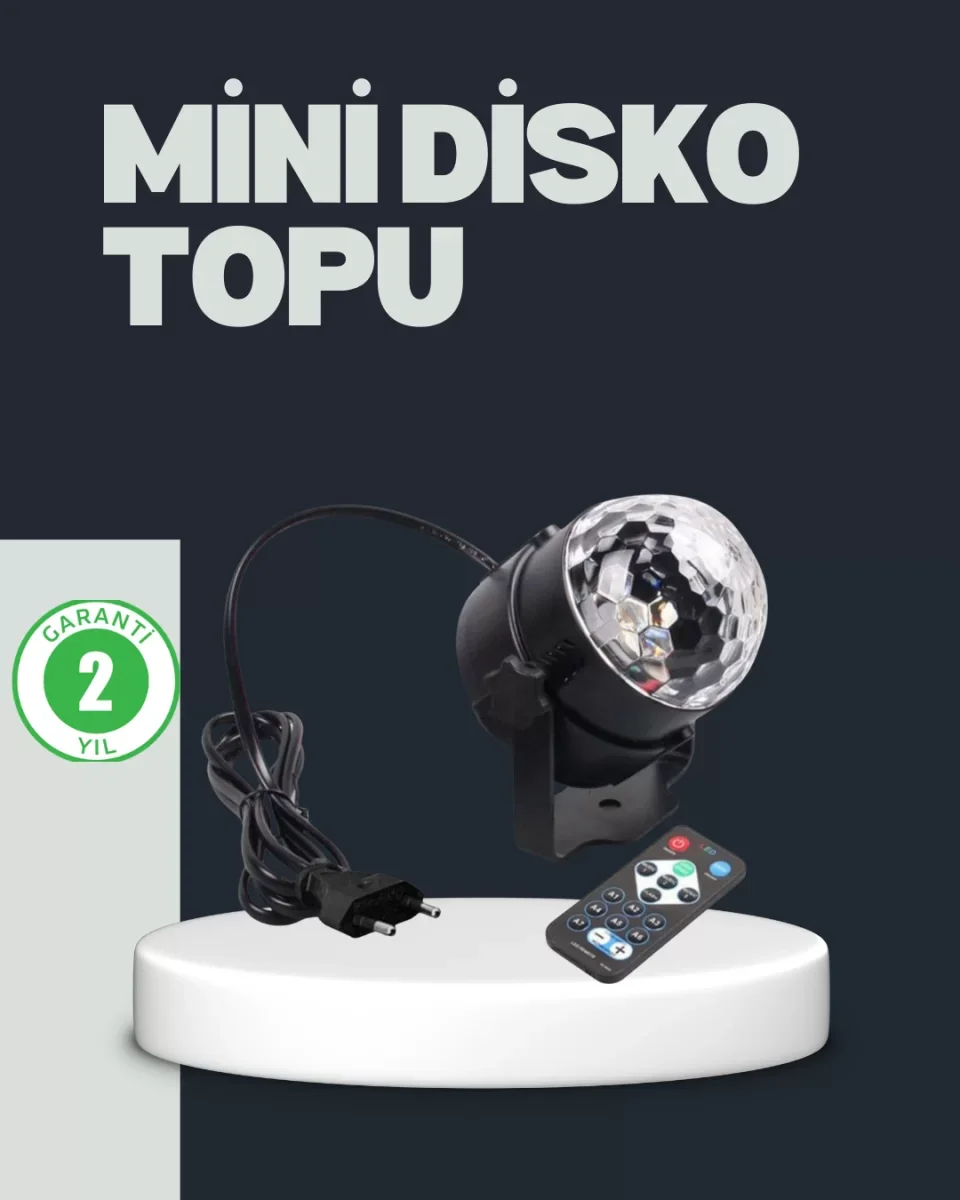 RGB LED Disko Küresi 7 Modlu Uzaktan Kumandalı - Lisinya