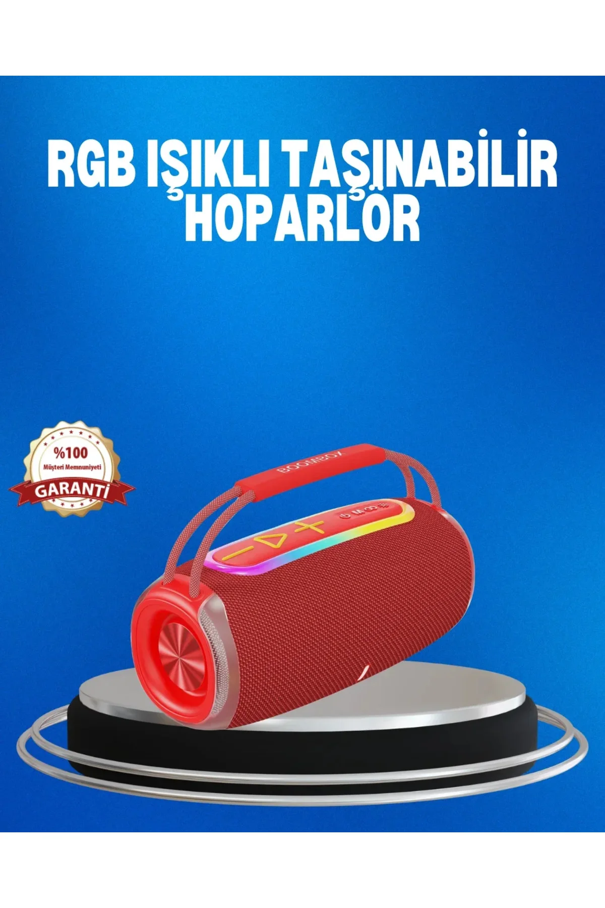 RGB LED Işıklı 20W Taşınabilir Hoparlör Bluetooth 5.3 + Type-C Şarj