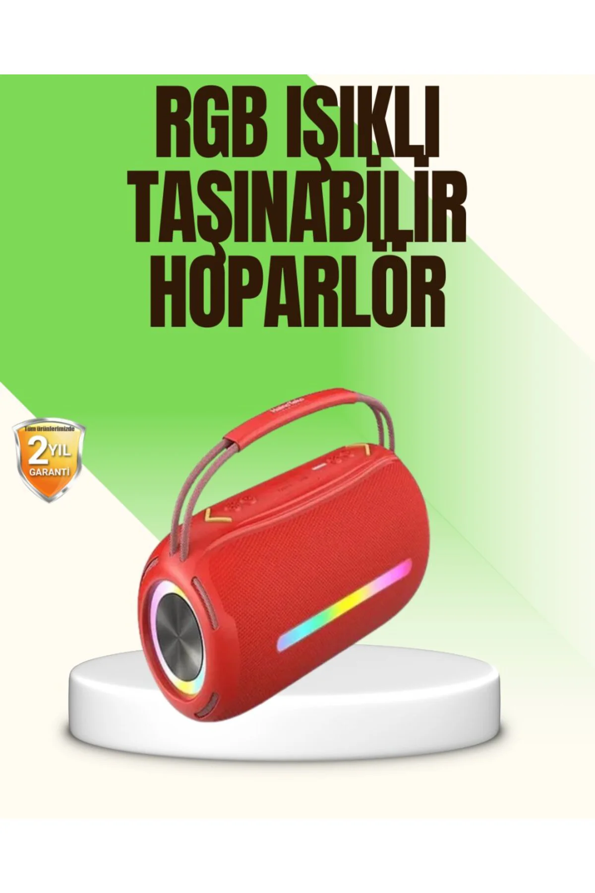 RGB LED Işıklı 20W Taşınabilir Bluetooth Hoparlör IPX6 Suya Dayanıklı