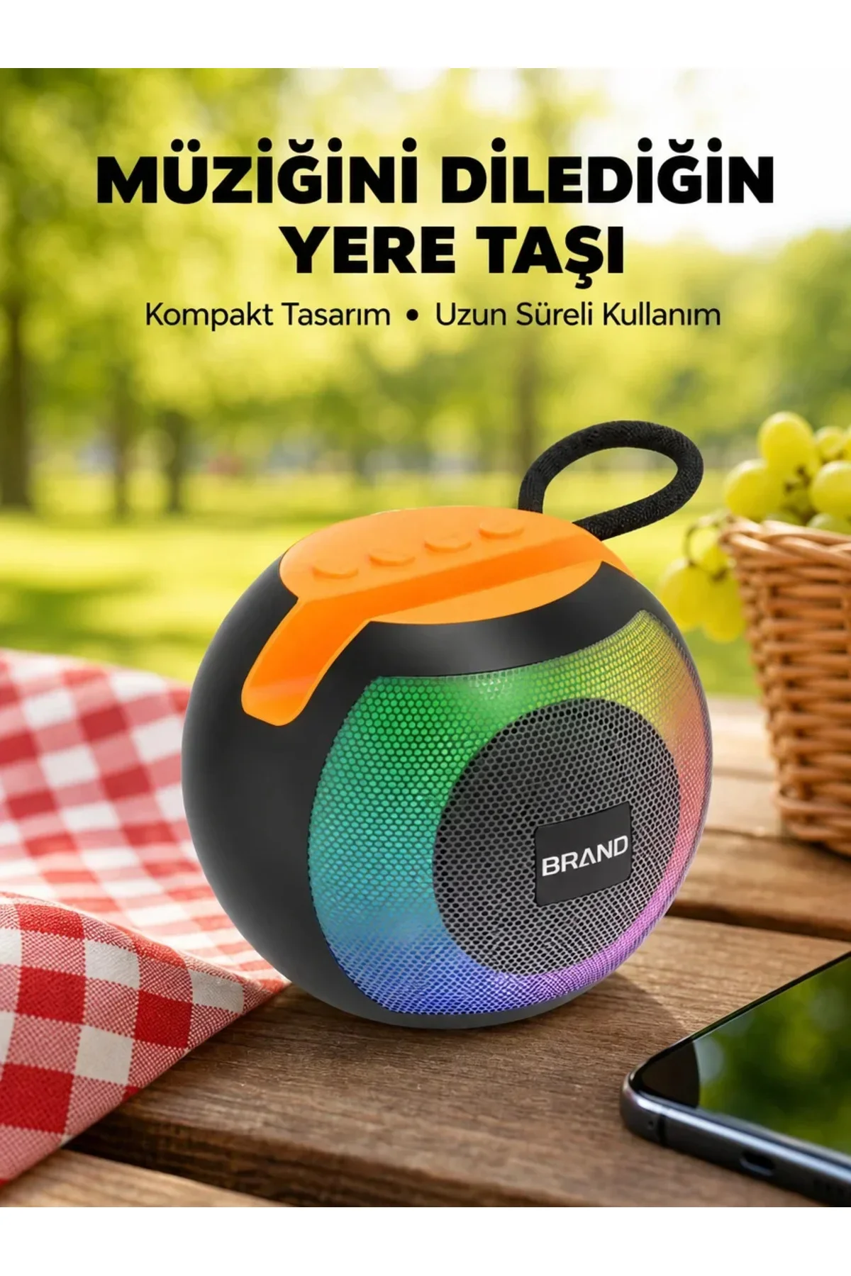RGB Led Işıklı Güçlü Baslı Kablosuz Hoparlör Yeni Nesil