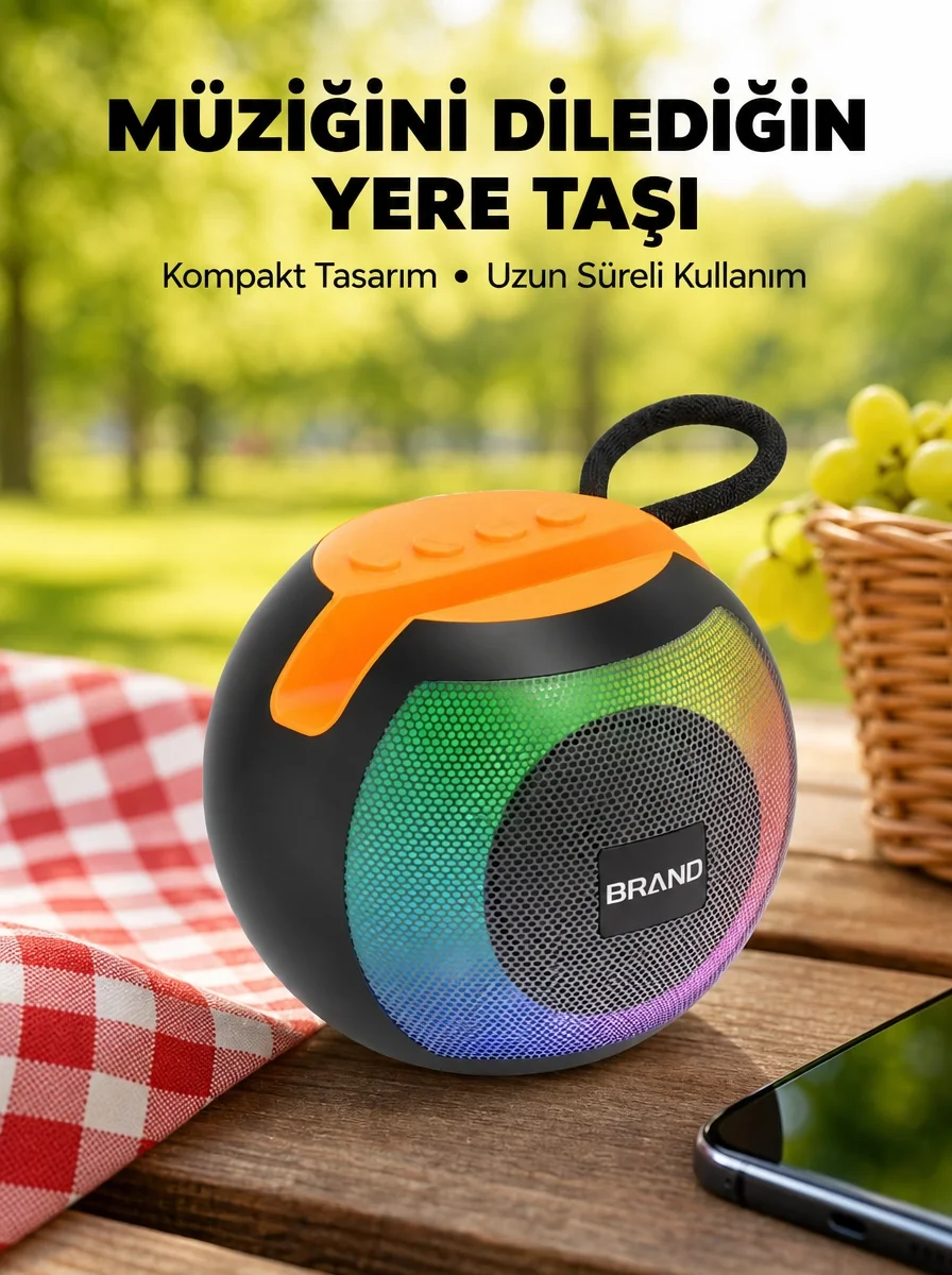 RGB Led Işıklı Güçlü Baslı Kablosuz Hoparlör Yeni Nesil RGB Led Işıklı Güçlü Baslı Kablosuz Hoparlör Yeni Nesil