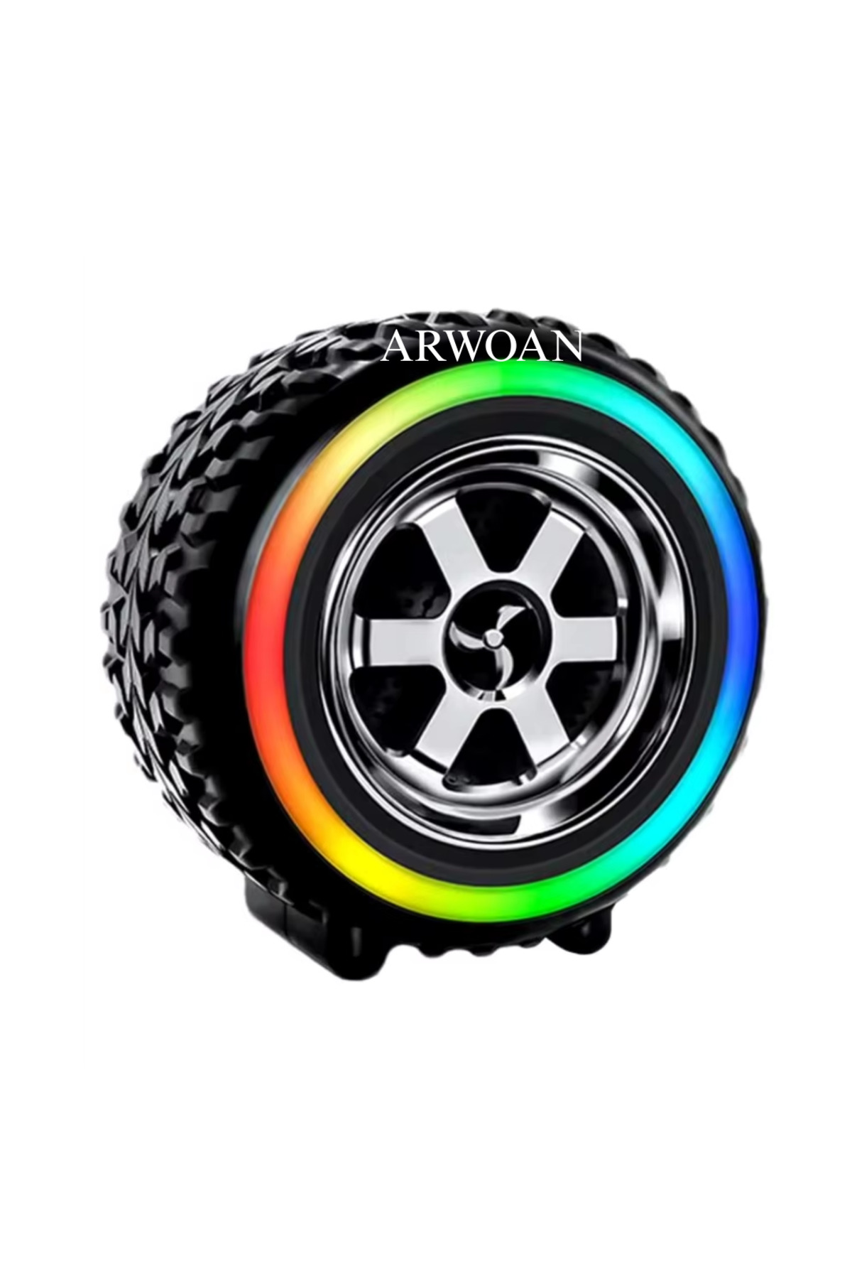 RGB LED Işıklı Taşınabilir Hoparlör Lastik Tasarımlı, Güçlü Ses, 