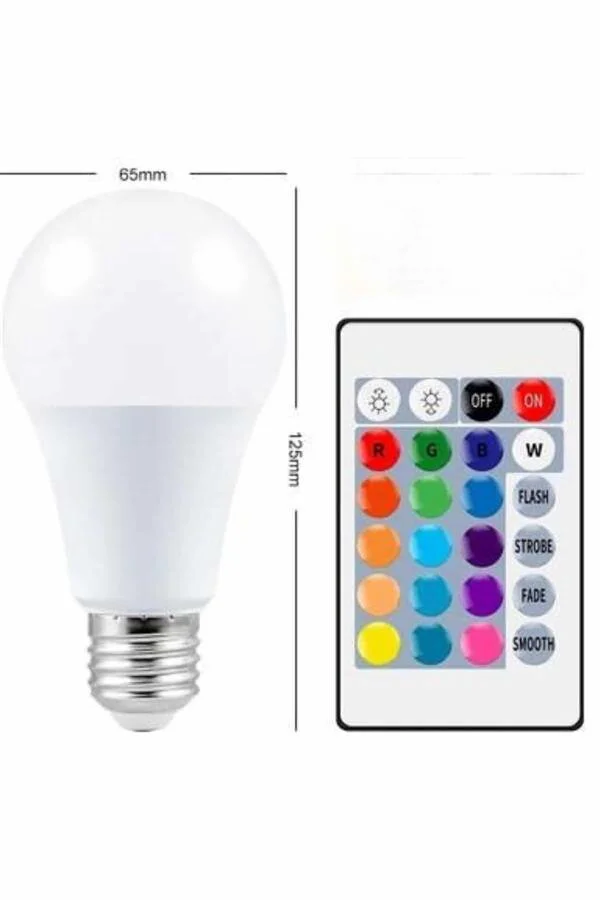 RGB Led Lamba Kumandalı Renk Değiştirebilen - 10W E27