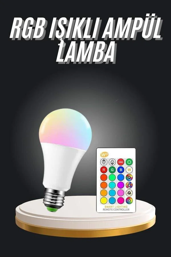 RGB Led Lamba Kumandalı Renk Değiştirebilen - 10W E27