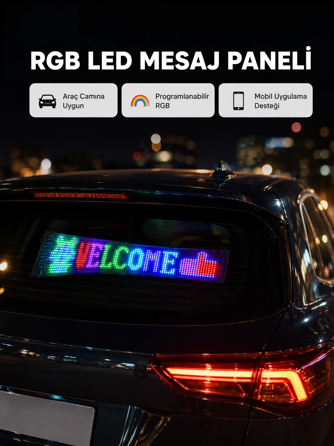 RGB LED Panel – Mobil Uyumlu, Yazı ve GIF Destekli, USB Bağlantılı Dekoratif Ekran RGB LED Panel – Mobil Uyumlu, Yazı ve GIF Destekli, USB Bağlantılı Dekoratif Ekran