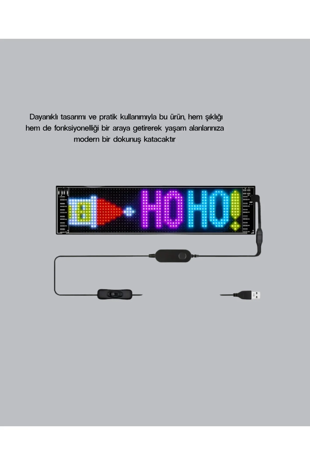 RGB LED Panel – Mobil Uyumlu, Yazı ve GIF Destekli, USB Bağlantılı Dekoratif Ekran