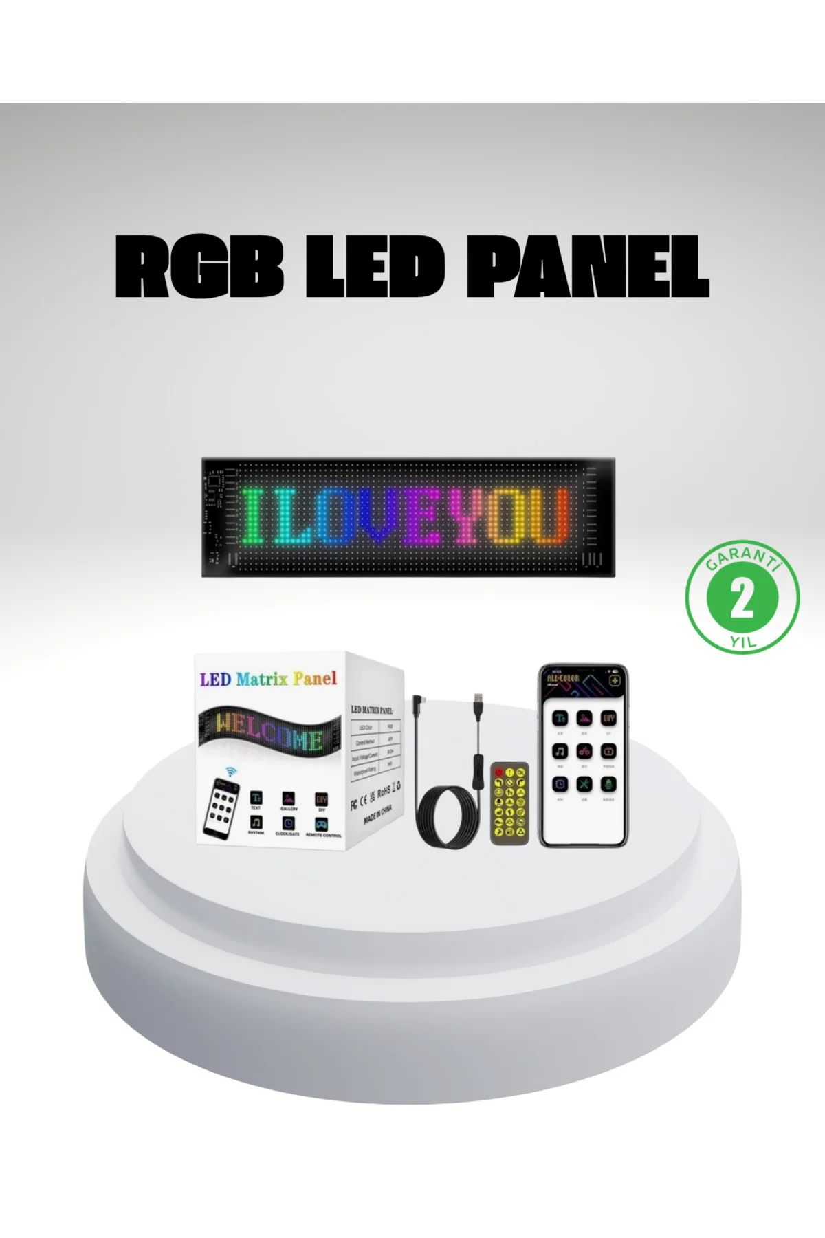 Rgb Led Panel – Mobil Uyumlu, Yazı Ve Gif Destekli, Usb Bağlantılı Dekoratif Ekran