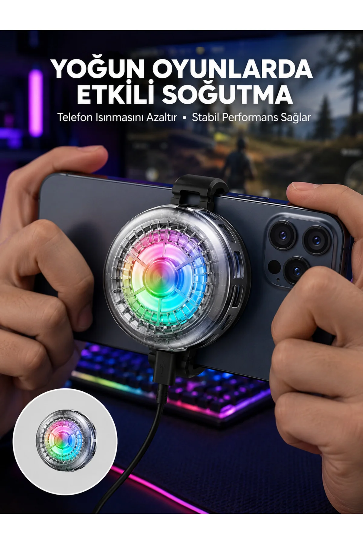 Rgb Led Telefon Soğutucu Fan Yüksek Hızlı Soğutma Oyuncu Cooler Yeni Nesil Rgb Led Telefon Soğutucu Fan Yüksek Hızlı Soğutma Oyuncu Cooler Yeni Nesil