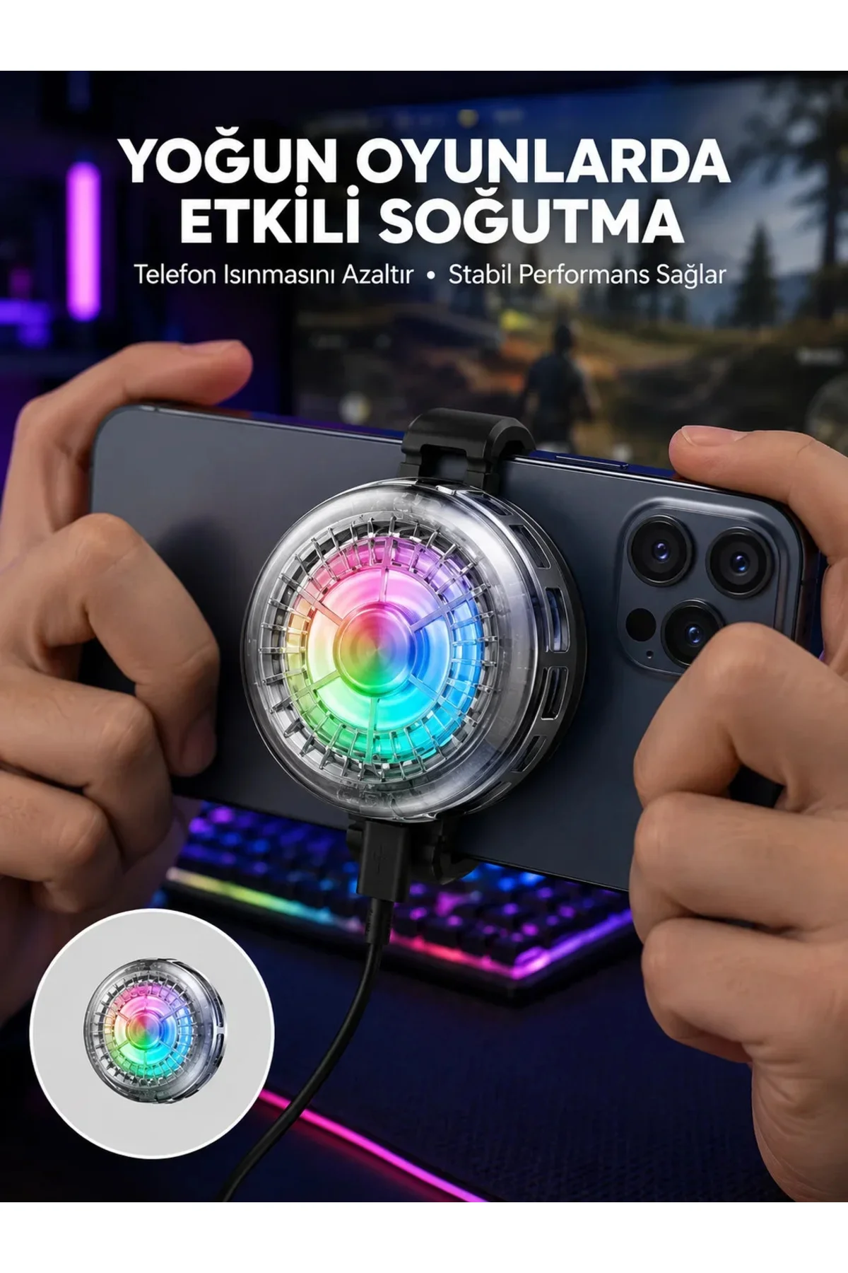 RGB LED Telefon Soğutucu Fan Yüksek Hızlı Soğutma Oyuncu Cooler Yeni Nesil RGB LED Telefon Soğutucu Fan Yüksek Hızlı Soğutma Oyuncu Cooler Yeni Nesil