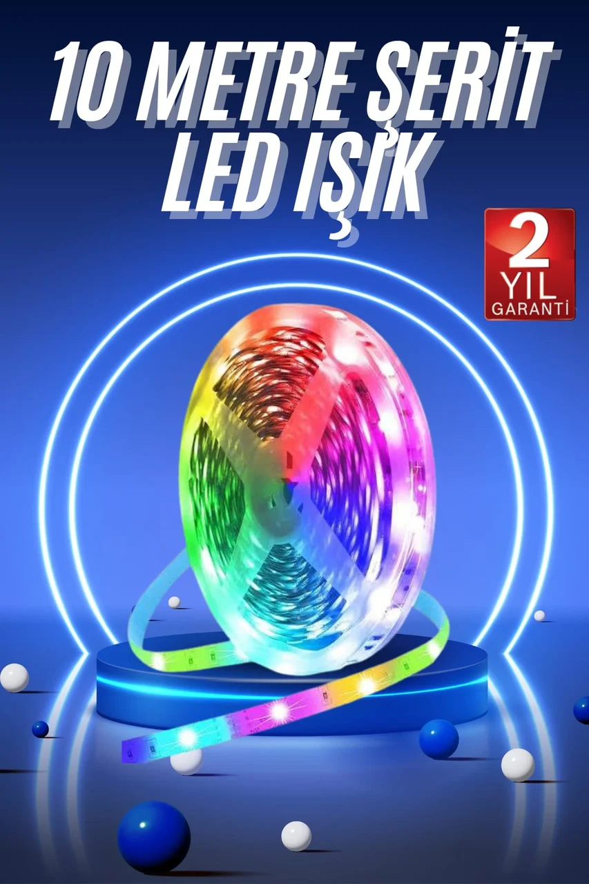 Rgb Neon Şerit Led Lamba 10 Metre İç Mekan Tasarımına Uygun - Lisinya