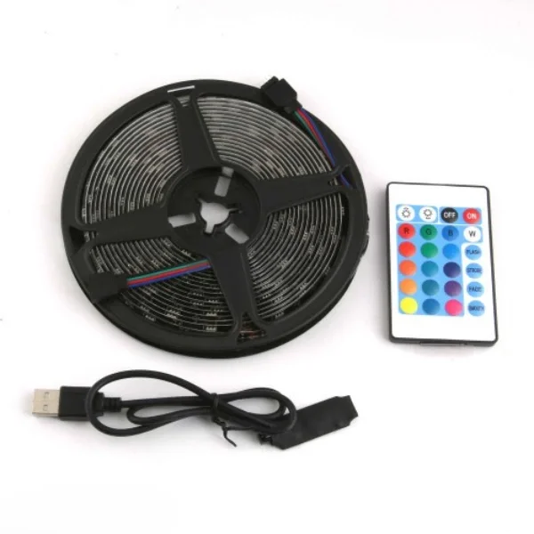 RGB Şerit 30 LED Kumandalı USB Bağlantılı RGB Şerit 30 LED Kumandalı USB Bağlantılı
