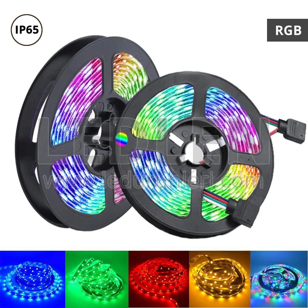 Rgb Şerit 5 Metre 16 Renkli Kumandalı Adaptörlü Çift Taraflı Bant Rgb Şerit 5 Metre 16 Renkli Kumandalı Adaptörlü Çift Taraflı Bant