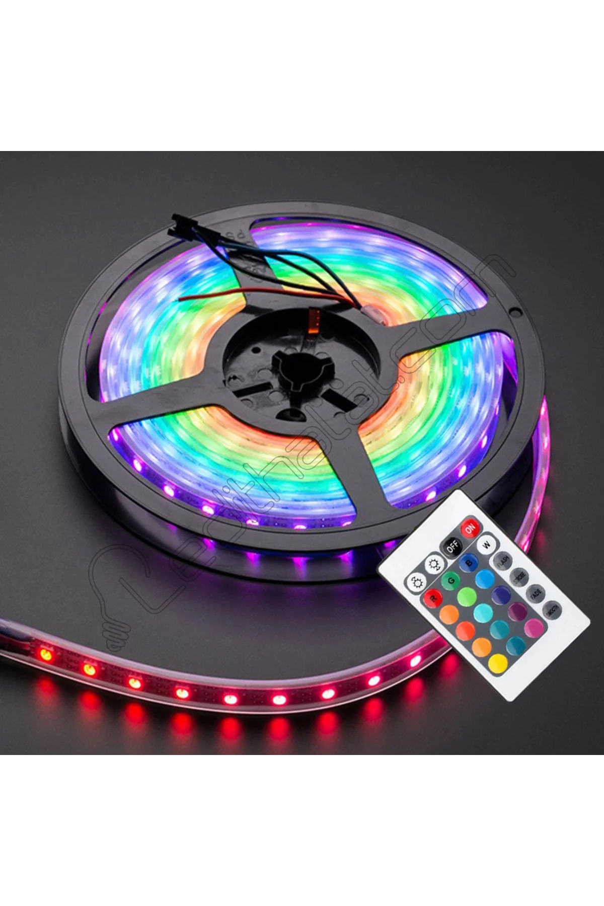 Rgb Şerit 5 Metre 16 Renkli Kumandalı Adaptörlü Çift Taraflı Bant - Görsel 4