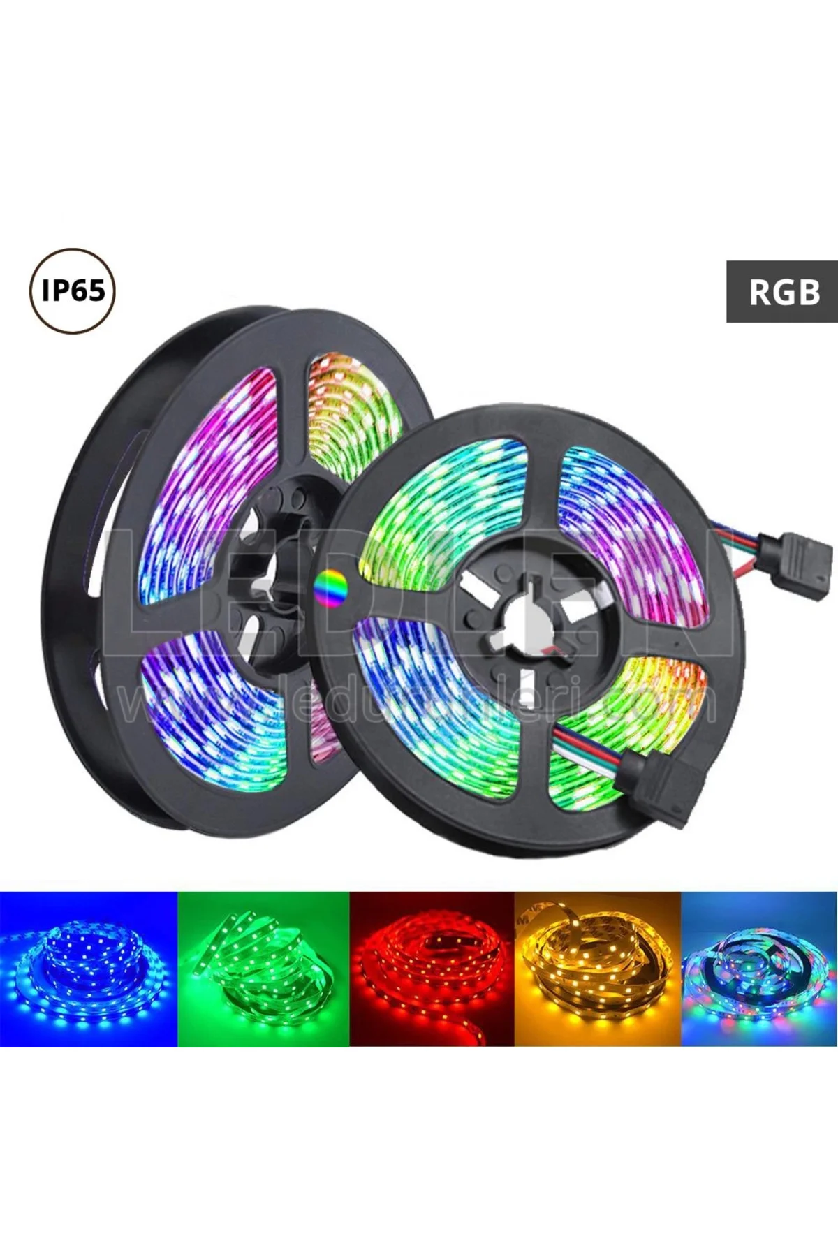 Rgb Şerit 5 Metre 16 Renkli Kumandalı Adaptörlü Çift Taraflı Bant - Görsel 2