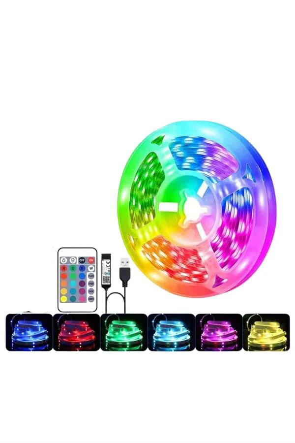 RGB Şerit LED 10 Metre Kumandalı Işık Kumanda ile Kontrol