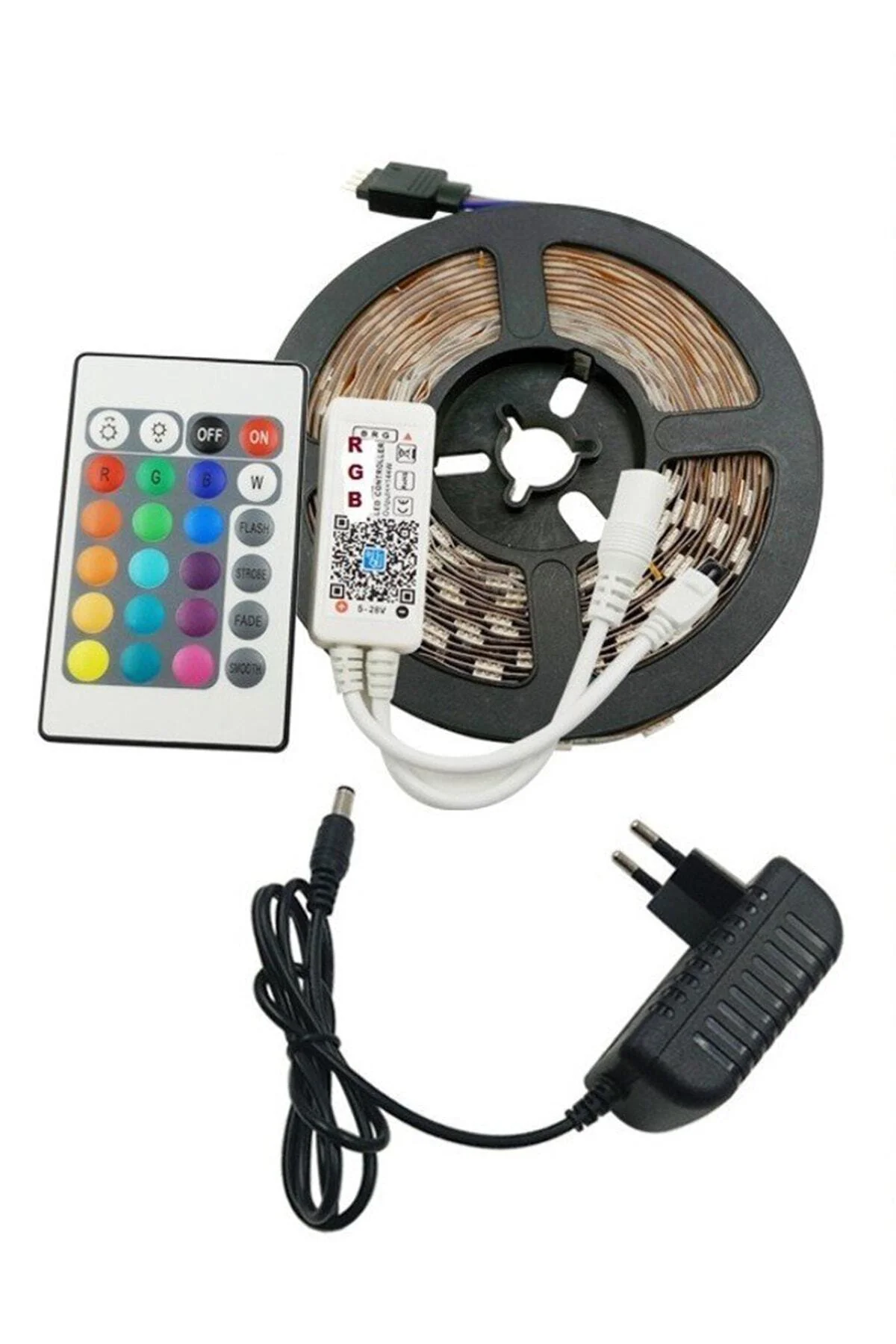 Rgb Şerit Led Seti (5 Metre Rgb Led 352 Renk + Trafo + Rgb Kumand