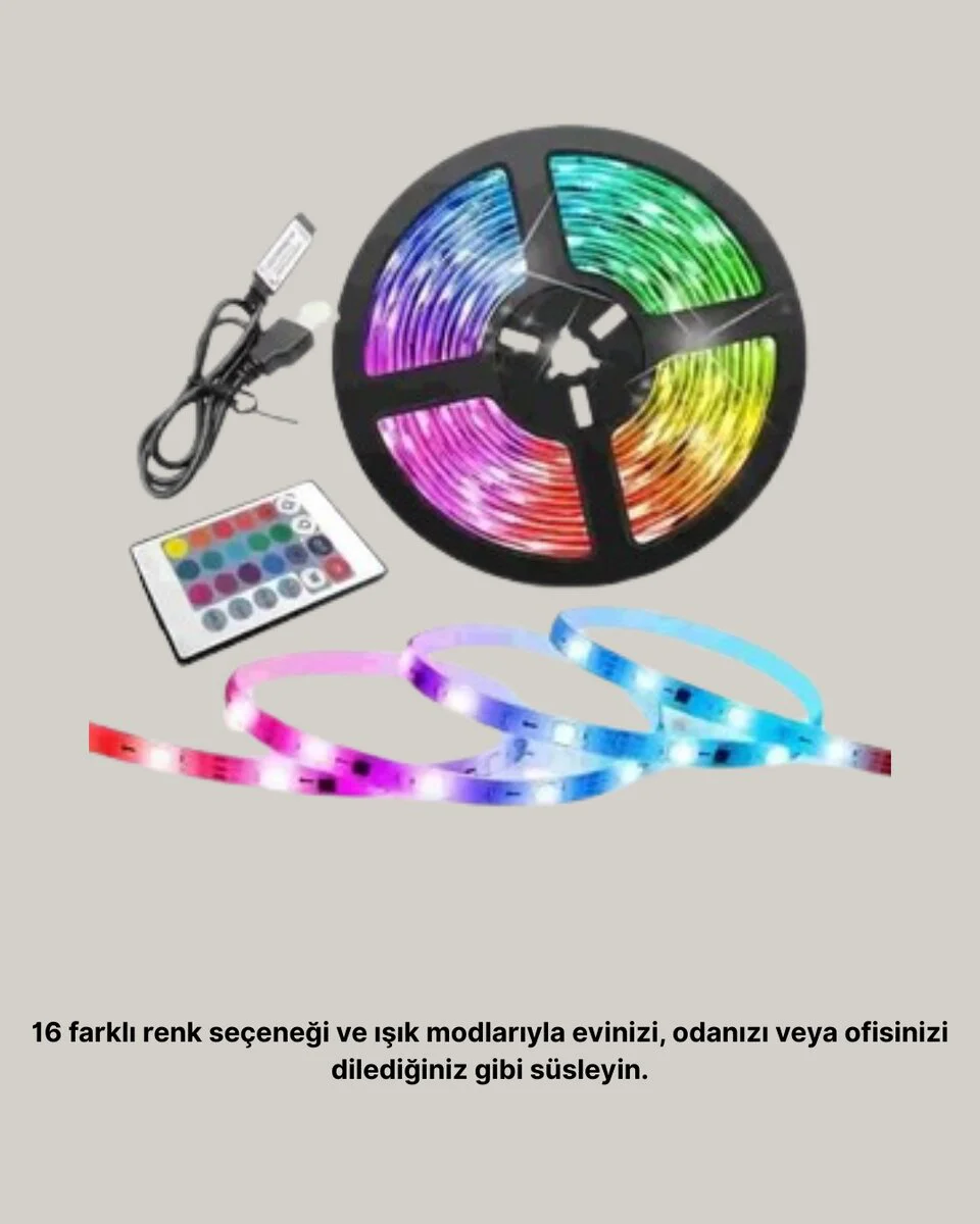 RGB Smart Şerit LED - Uzaktan Kumandalı Esnek ve Taşınabilir Işıklandırma