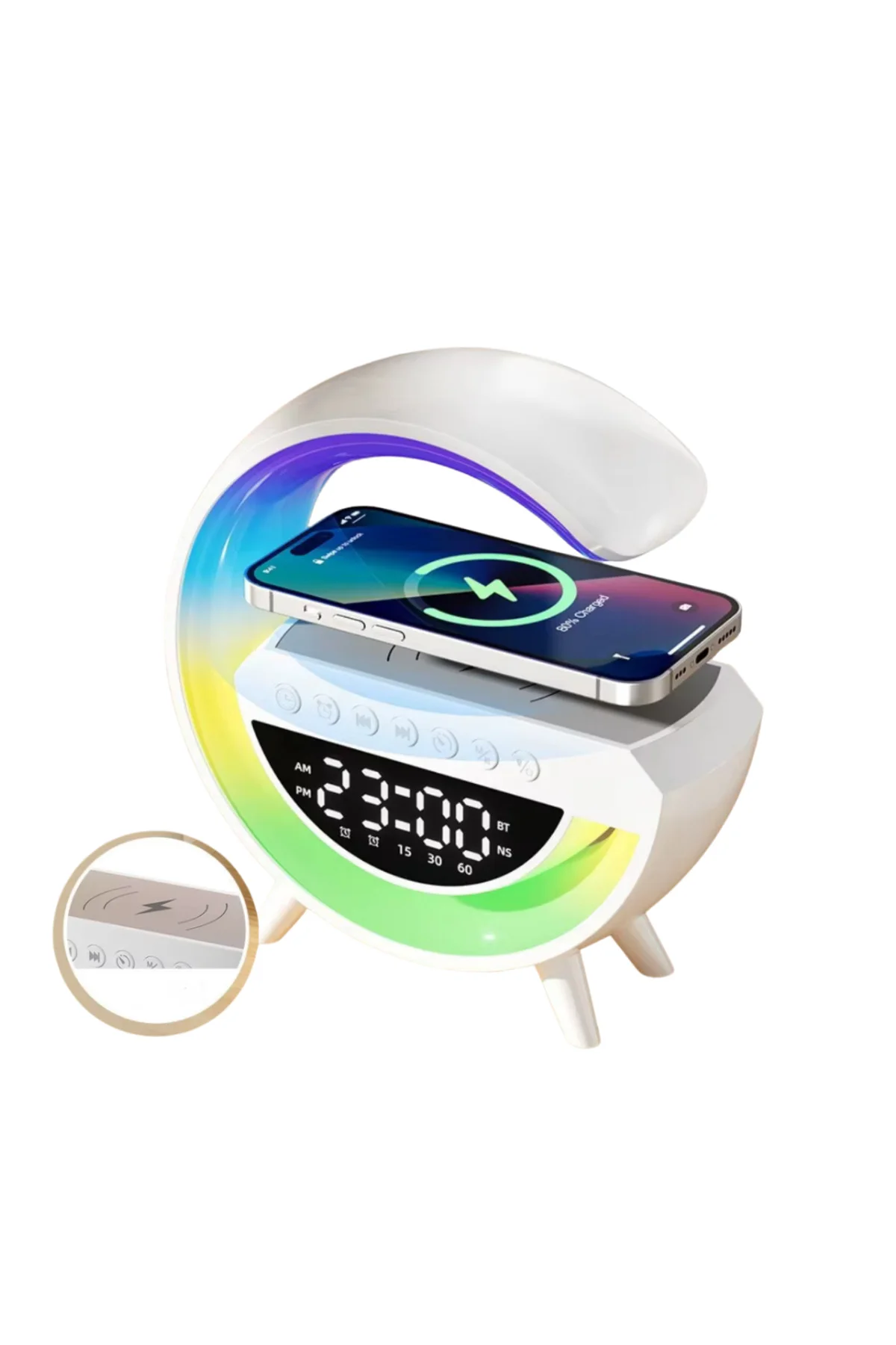 RGB Tasarımlı Bluetooth Hoparlör USB FM AUX Girişli - Lisinya