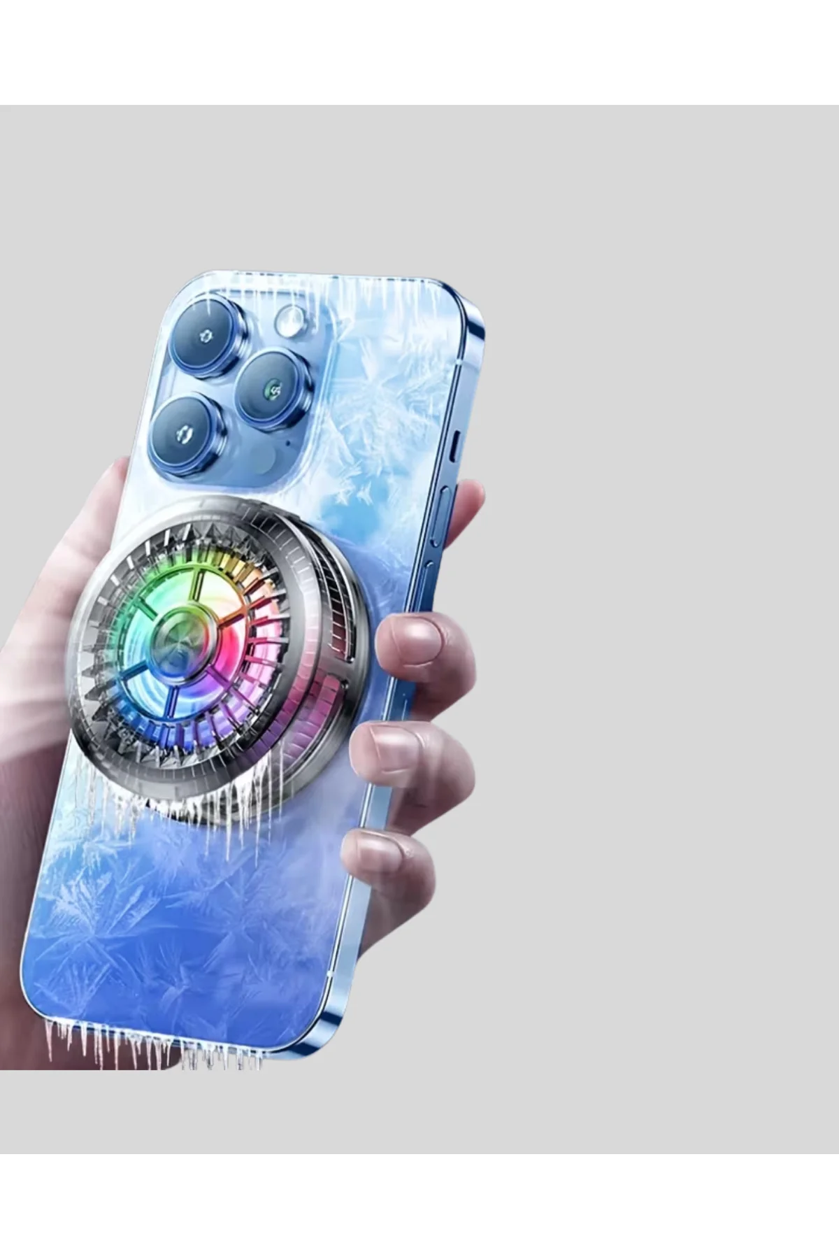 RGB Telefon Fanı Sessiz Soğutucu Tüm Akıllı Telefonlara Uygun - HEP-6567-7223