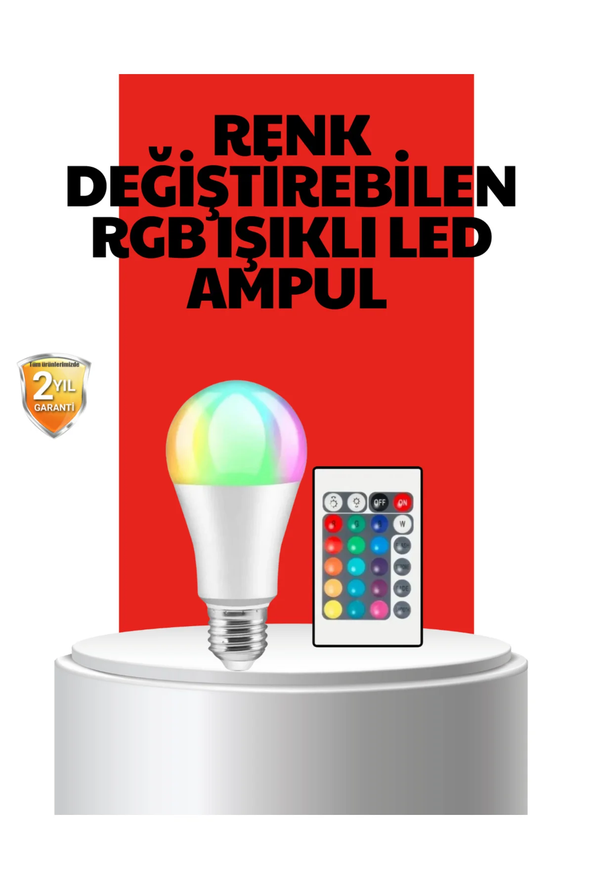 RGB Uzaktan Kumandalı LED Ampul 16 Renkli A Kalite Orijinal