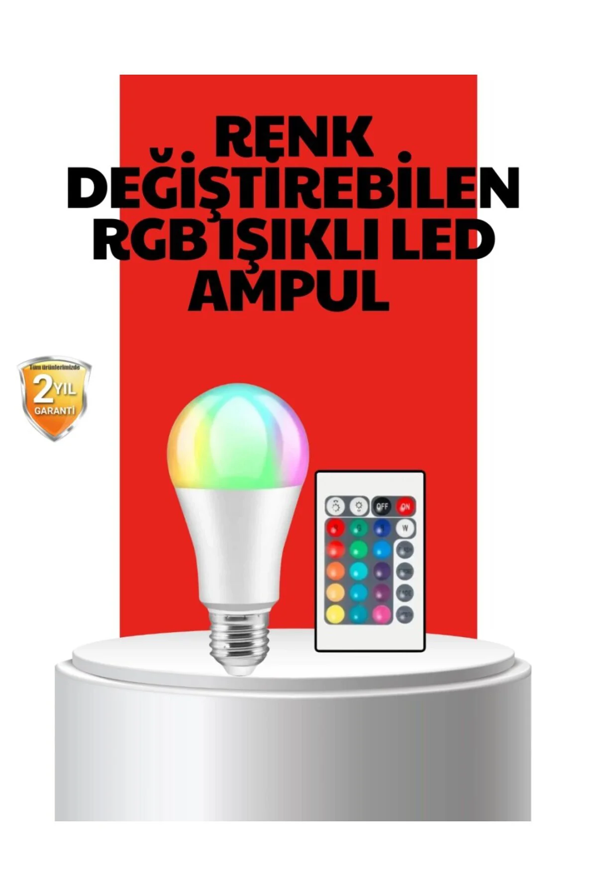 Rgb Uzaktan Kumandalı Led Ampul 16 Renkli A Kalite Orijinal