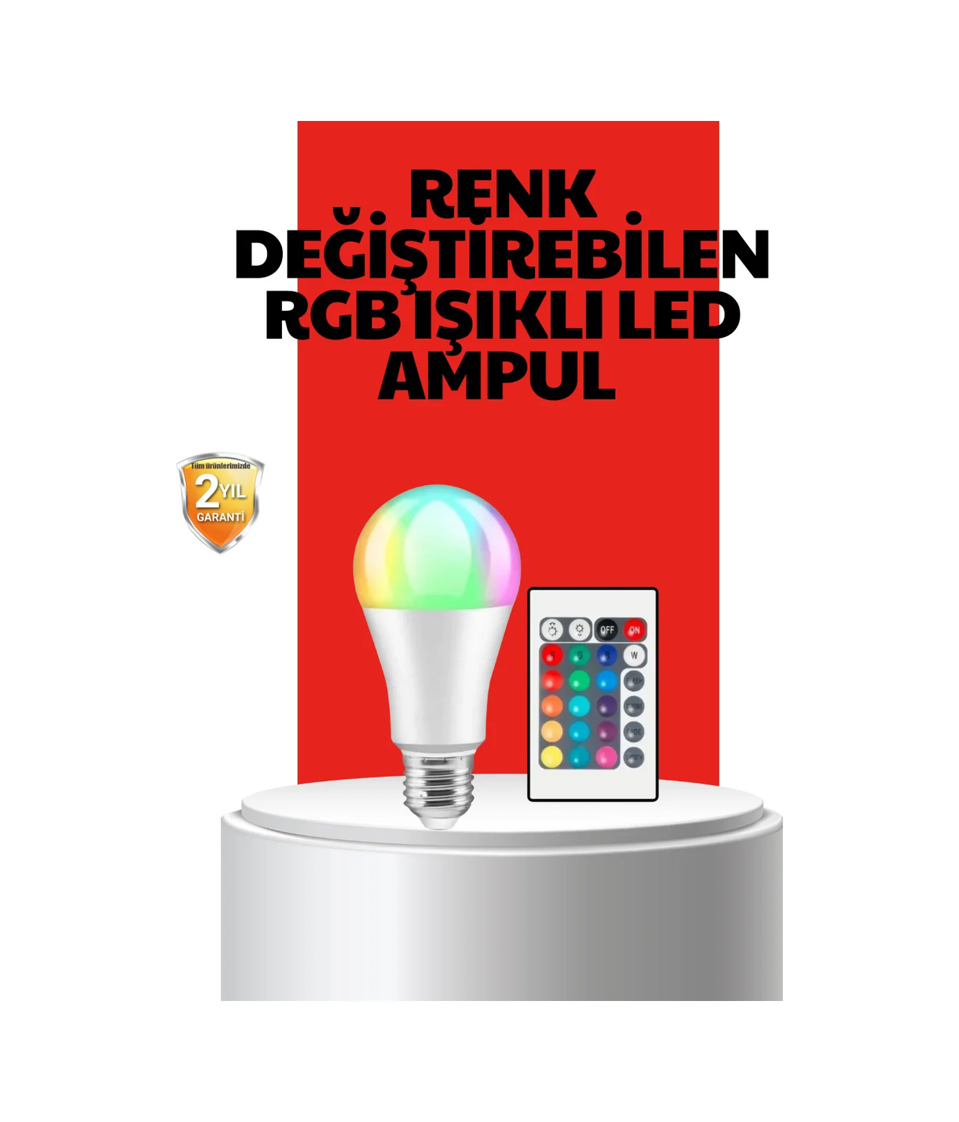 Rgb Uzaktan Kumandalı Led Ampul 16 Renkli A Kalite Orijinal - Lisinya Diğer