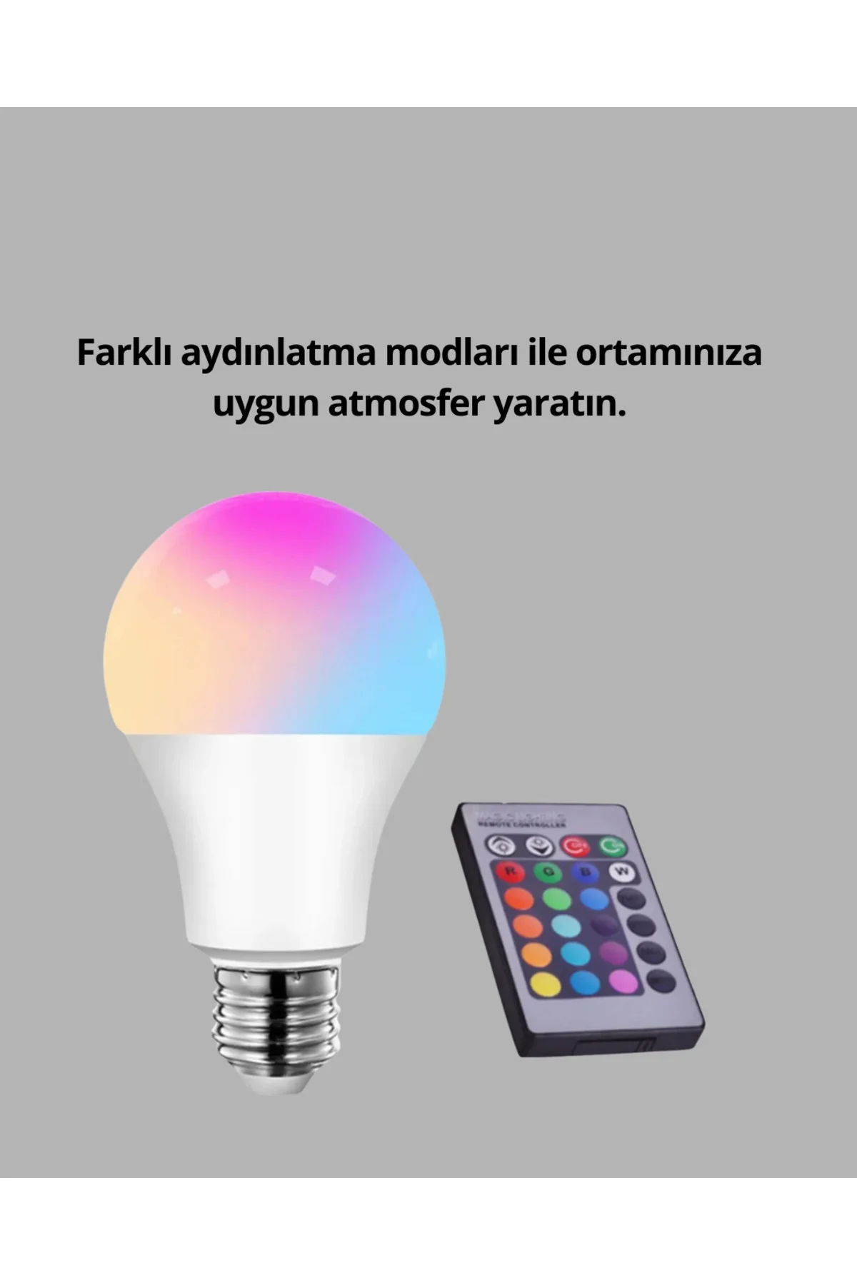 RGB Uzaktan Kumandalı LED Ampul 16 Renk Dekoratif Aydınlatma