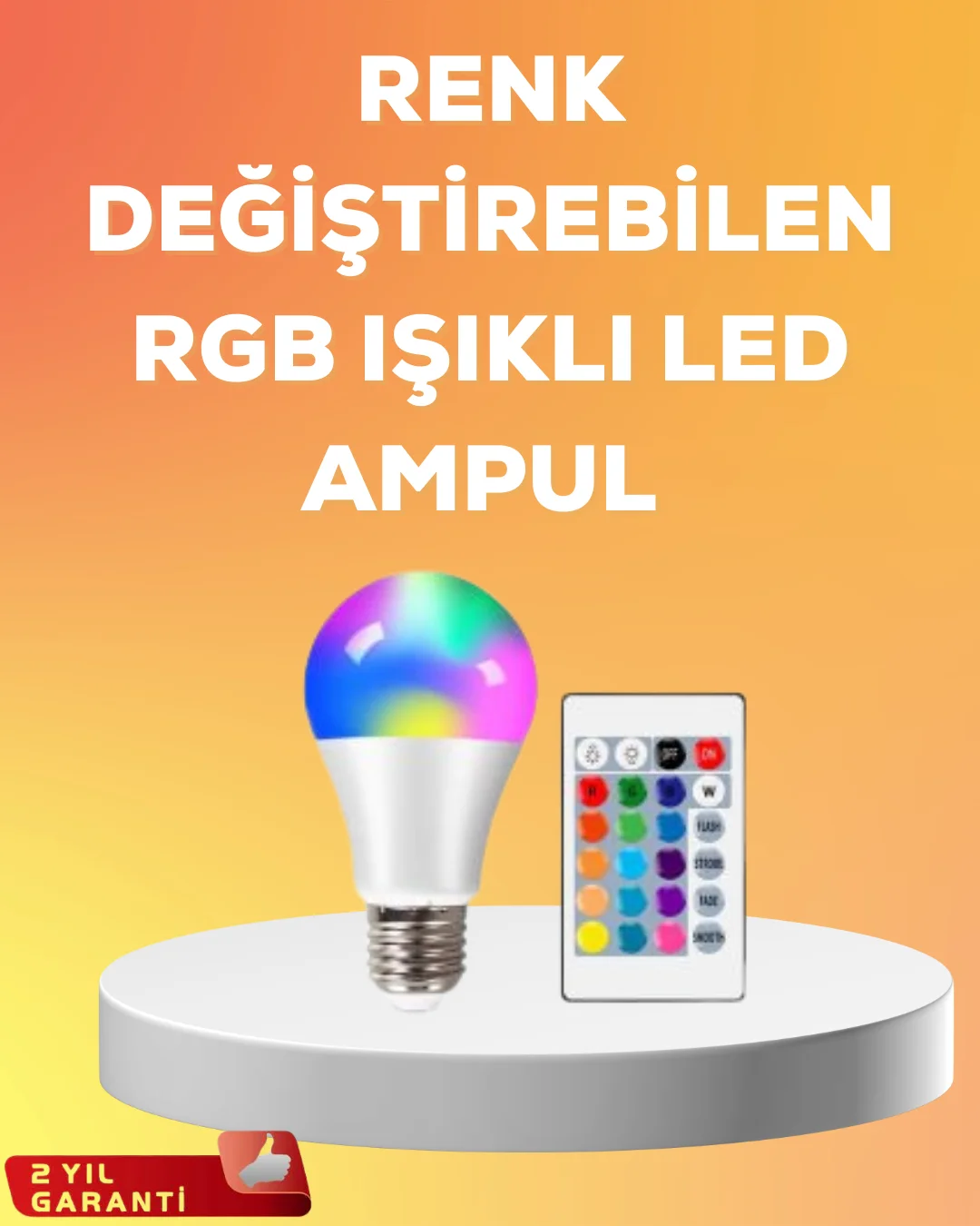 RGB Uzaktan Kumandalı LED Ampul 16 Renk A Kalite 2025 Model Orijinal RGB Uzaktan Kumandalı LED Ampul 16 Renk A Kalite 2025 Model Orijinal