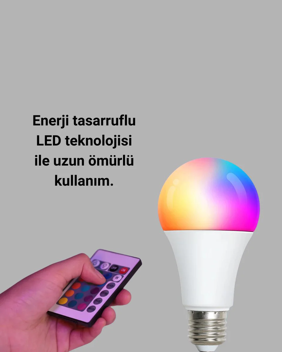 RGB Uzaktan Kumandalı LED Ampul 16 Renk Dekoratif Aydınlatma