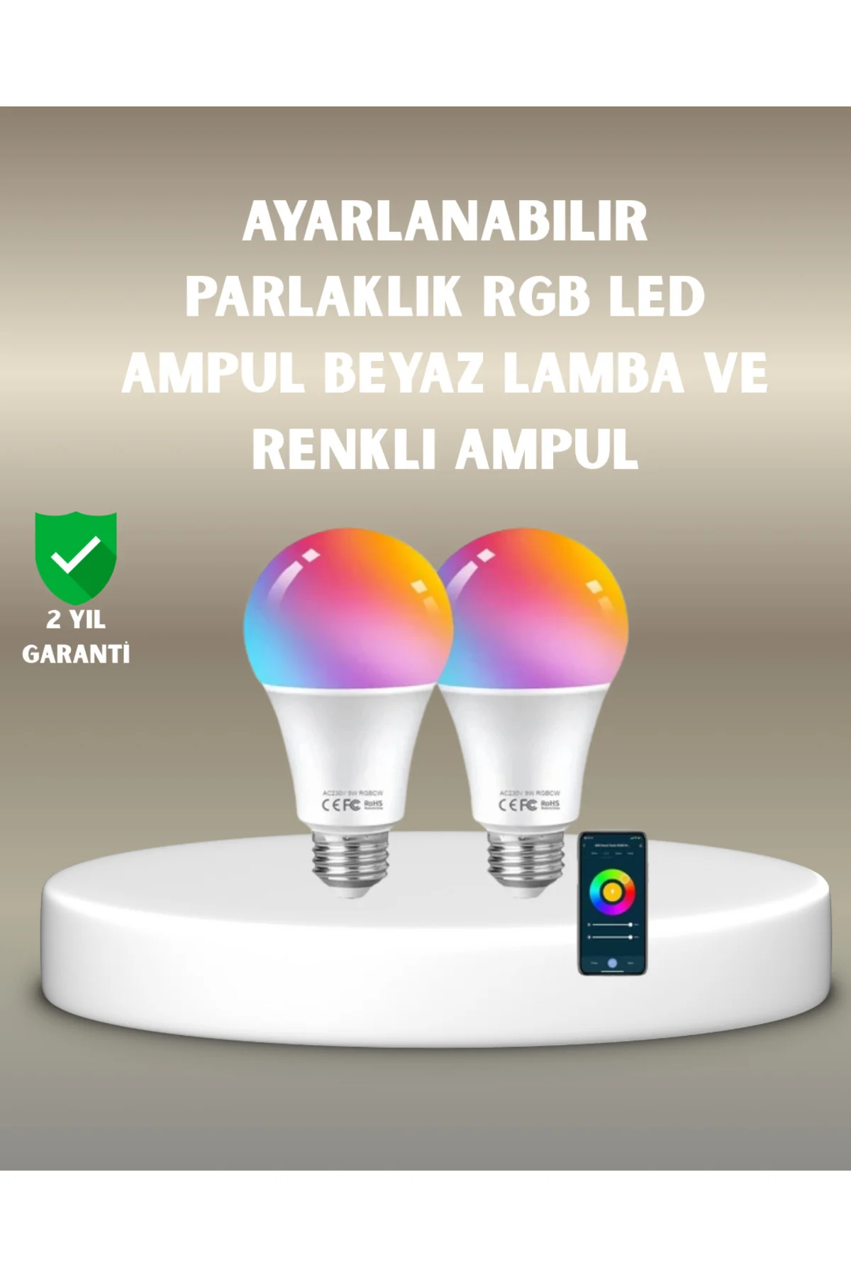 RGBW Teknolojili Akıllı LED Ampul Zamanlayıcılı - ayr1182-4857
